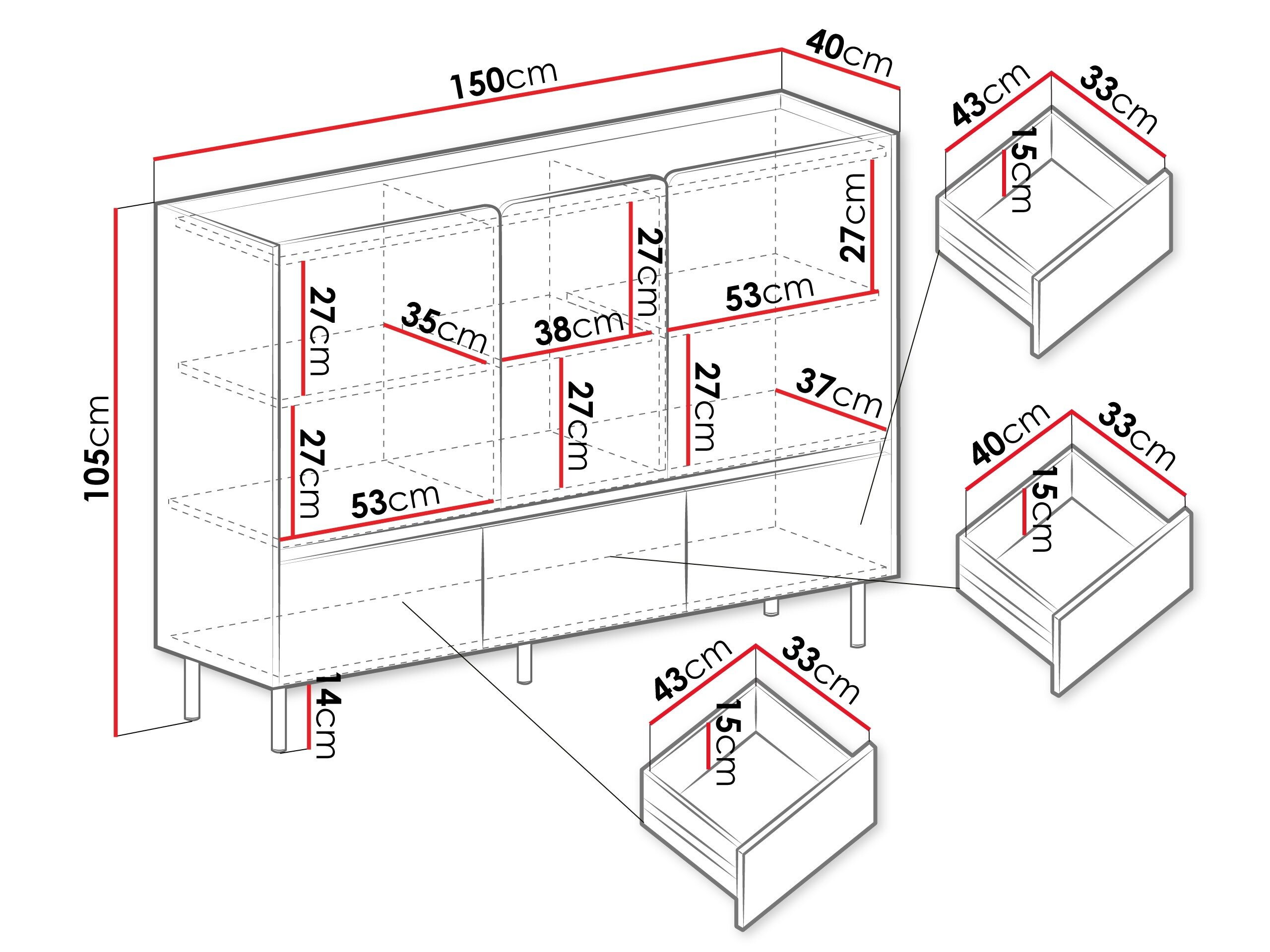 Kommode Fiosono 106 (Beige + Lys eg)