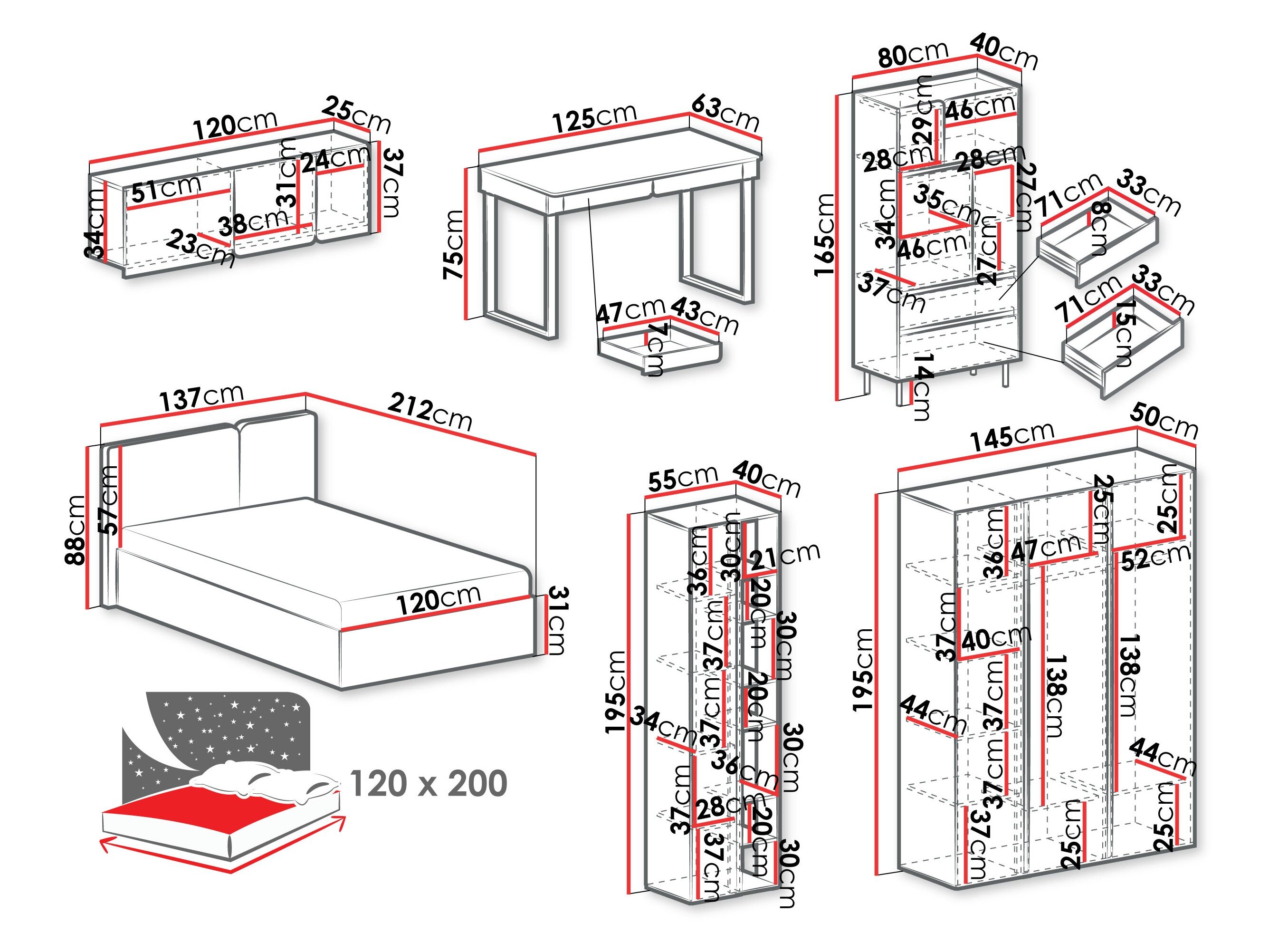 Soveværelsessæt Fiosono 113 (Beige + Lys eg)