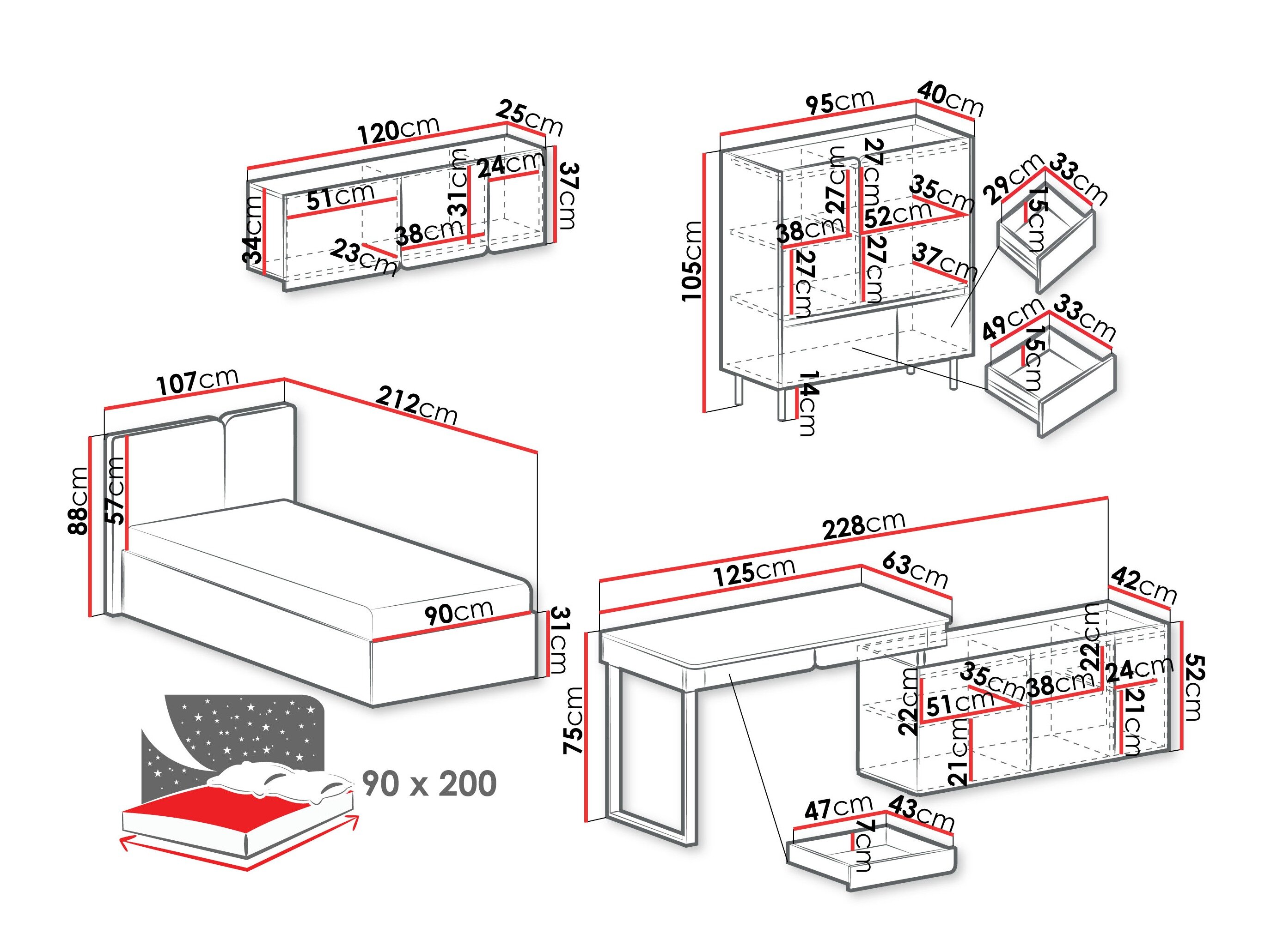 Møbelsæt Fiosono 115 (Eukalyptus + Egetræ)