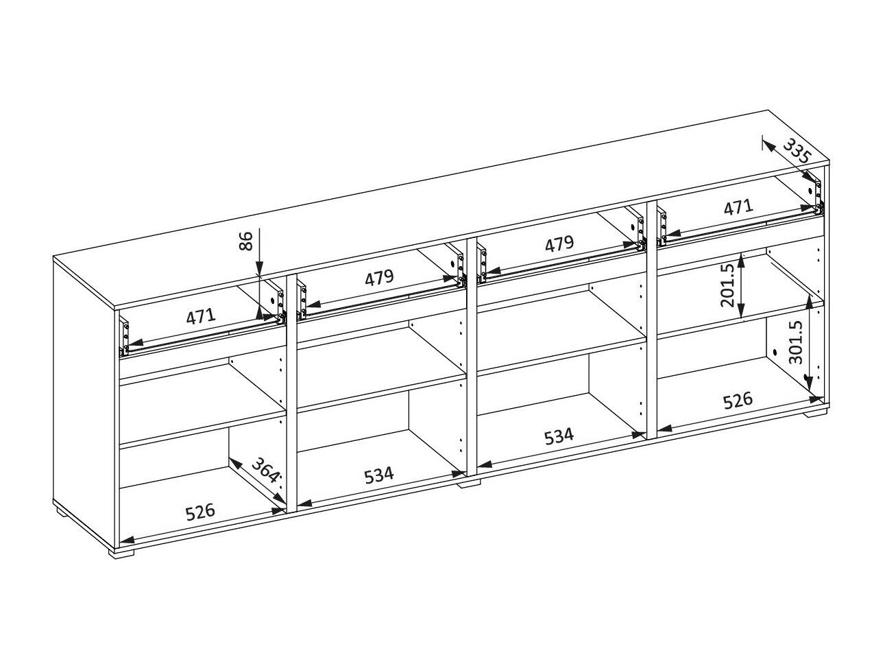 Kommode Alfere 100 (Sort)