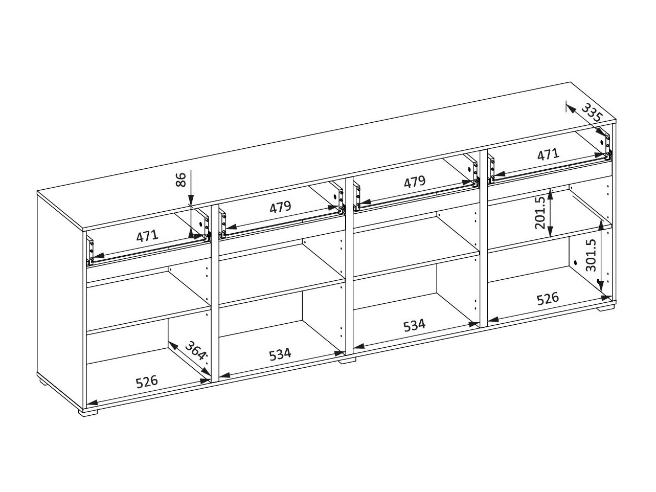 Kommode Alfere 100 (Wotan eg + Hvid)