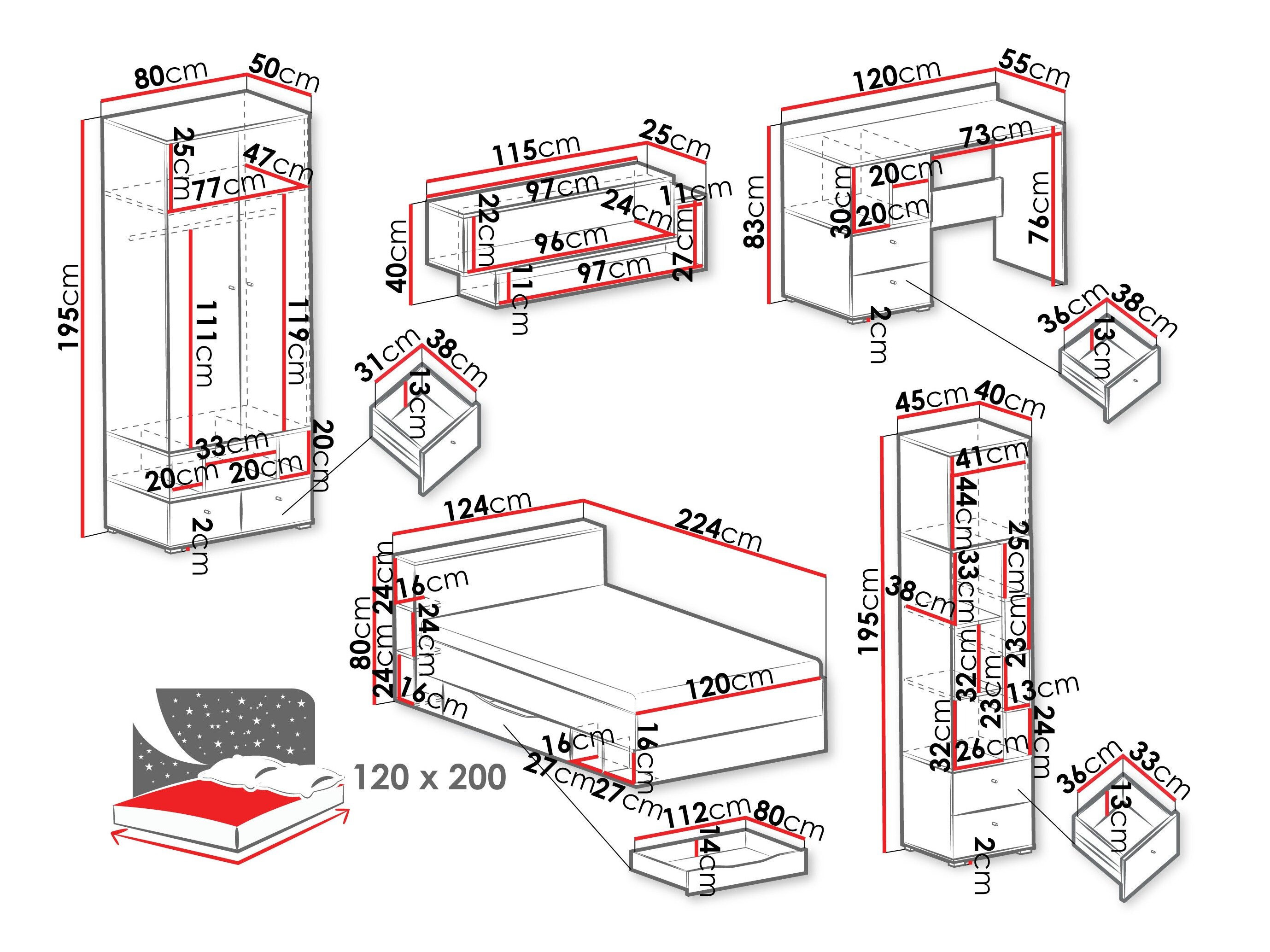 Møbelsæt Ciravie 108