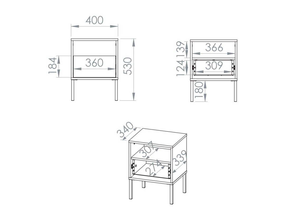 Sengebord Virsalo 104 (Egetræ)
