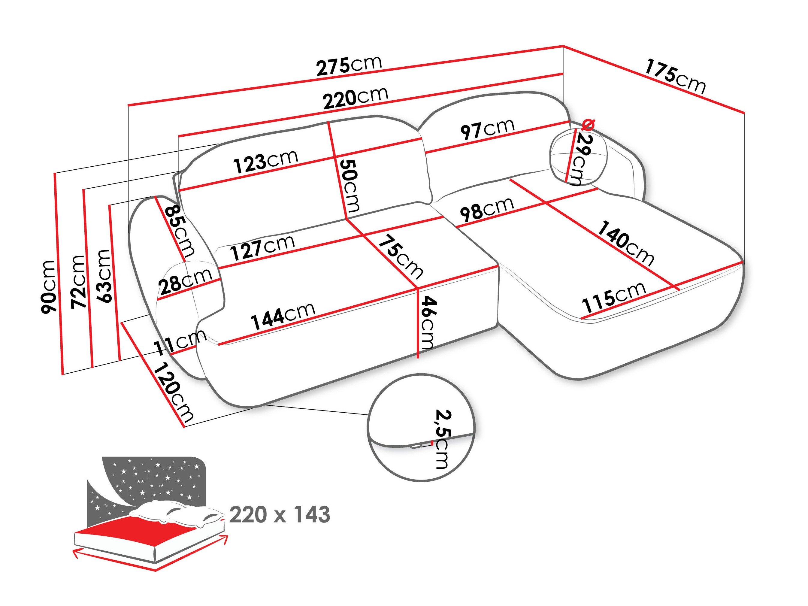 Hjørnesofa TrendyNest 110 (Now Or Never 03)