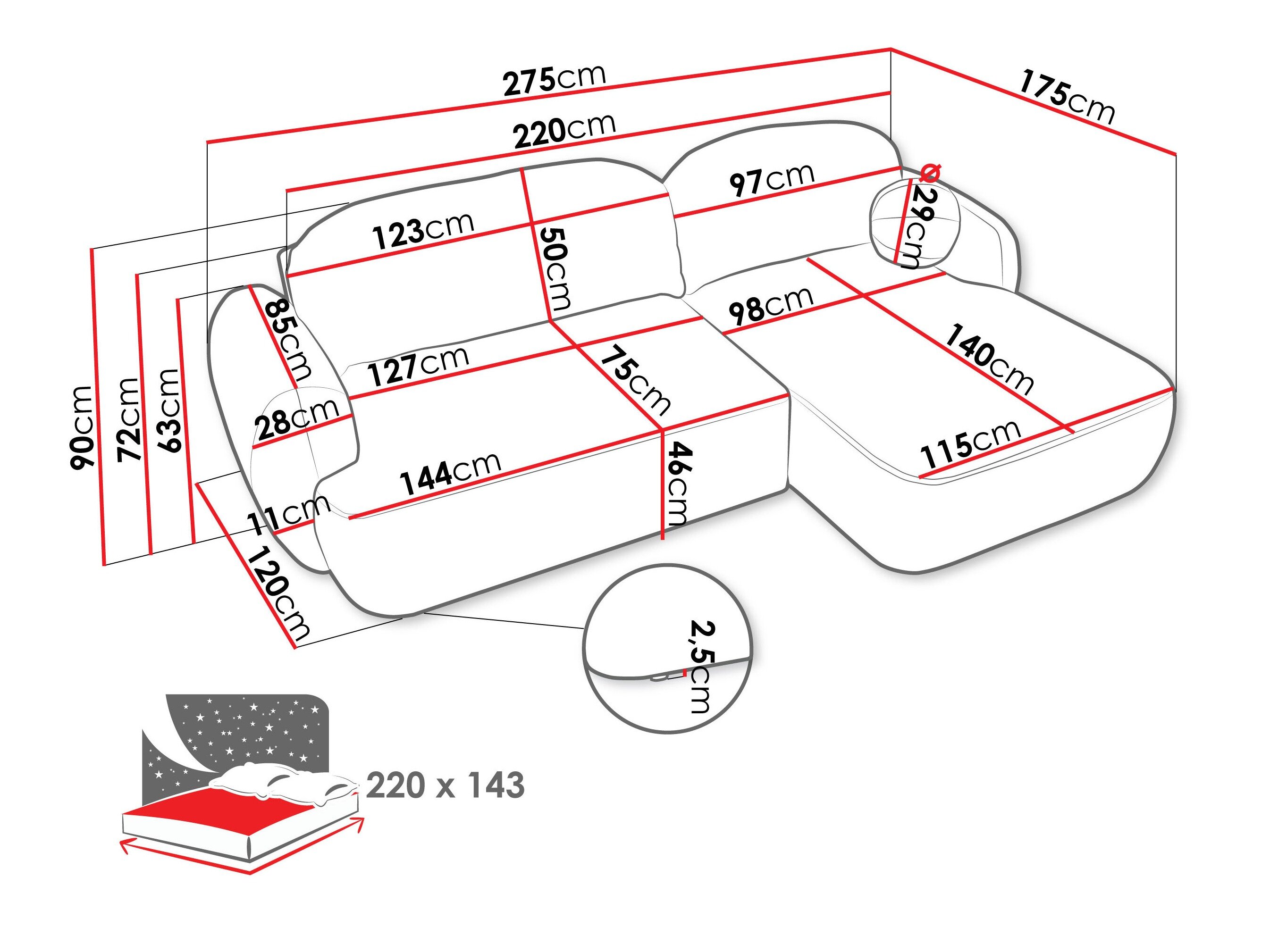 Hjørnesofa TrendyNest 110 (Now Or Never 03)