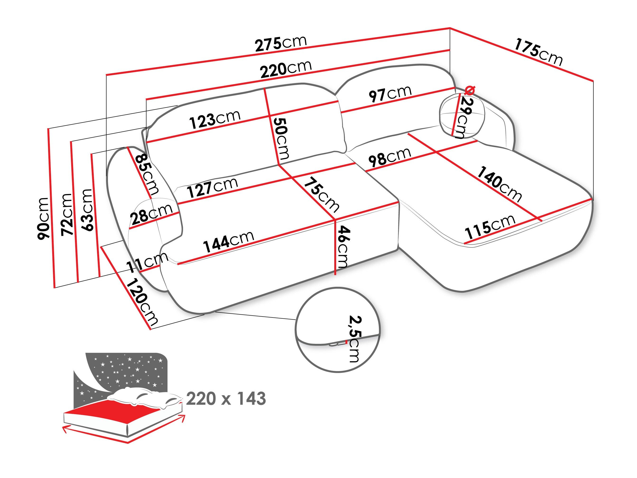 Hjørnesofa TrendyNest 110 (Now Or Never 06)