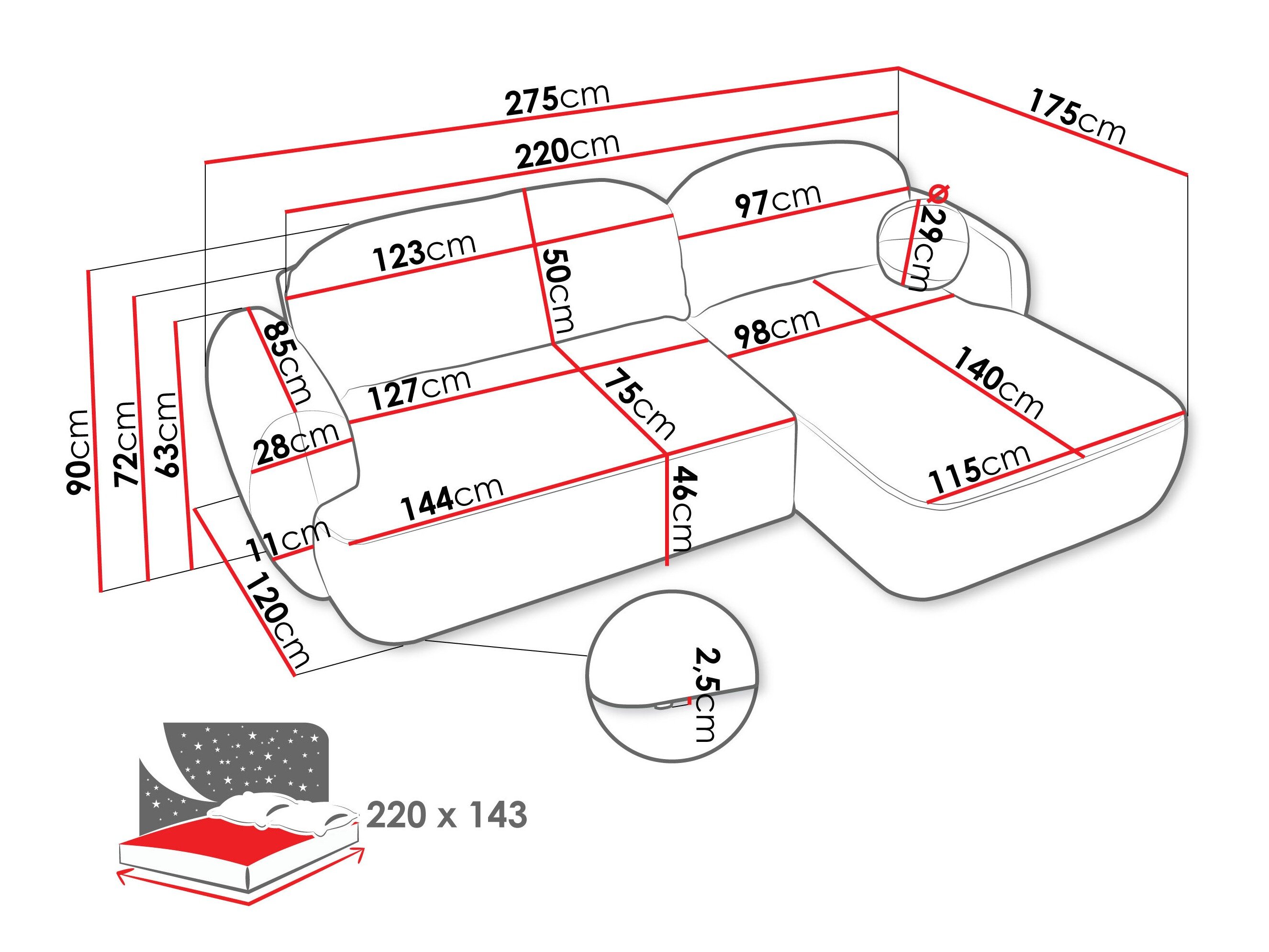 Hjørnesofa TrendyNest 110 (Now Or Never 83)