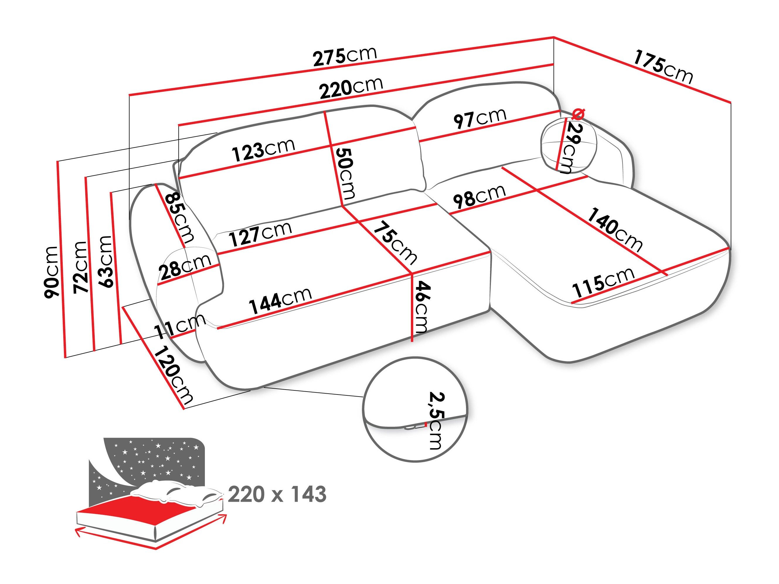 Hjørnesofa TrendyNest 110 (Now Or Never 92)