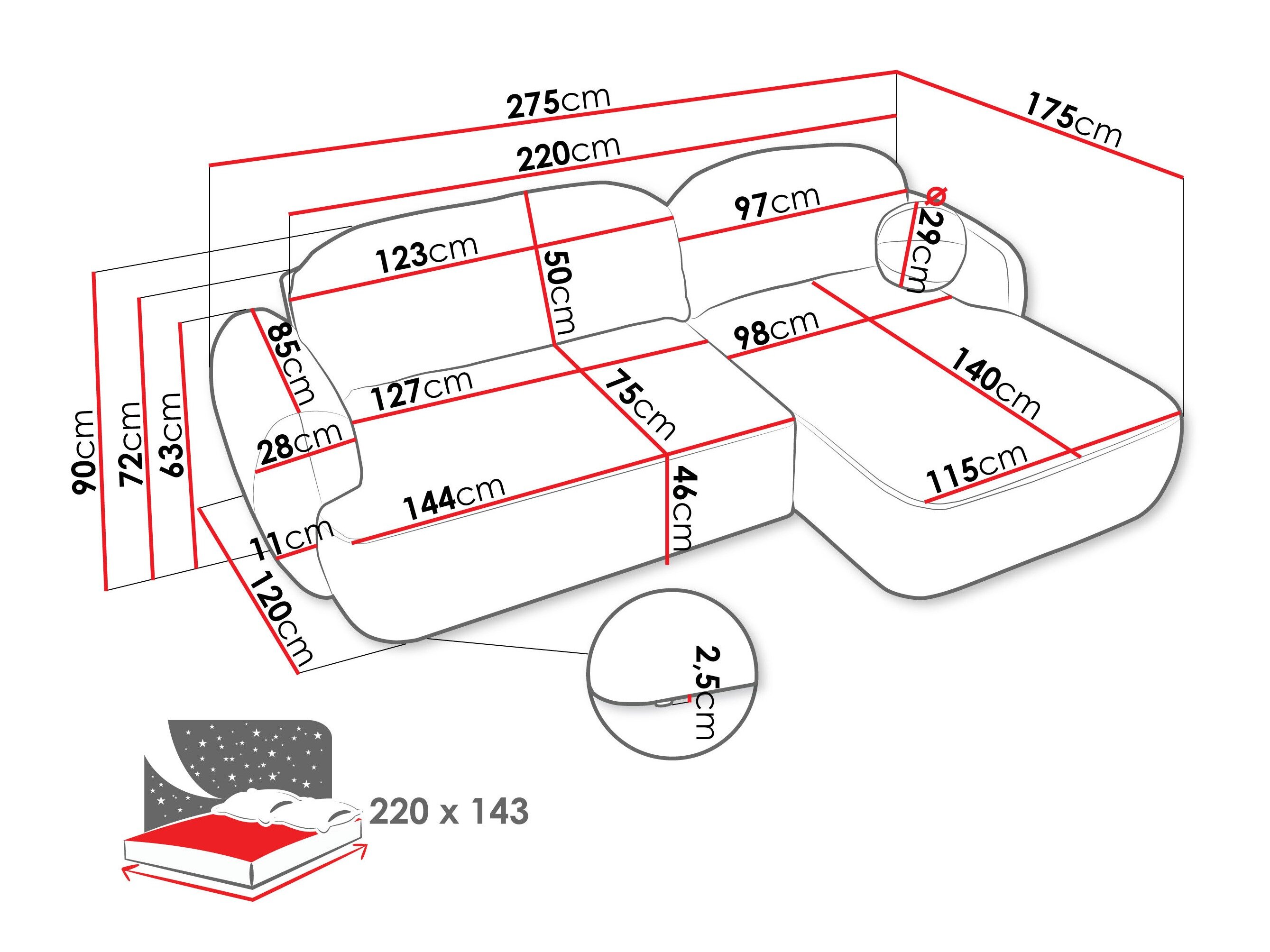 Hjørnesofa TrendyNest Ardea I (Now Or Never 16)
