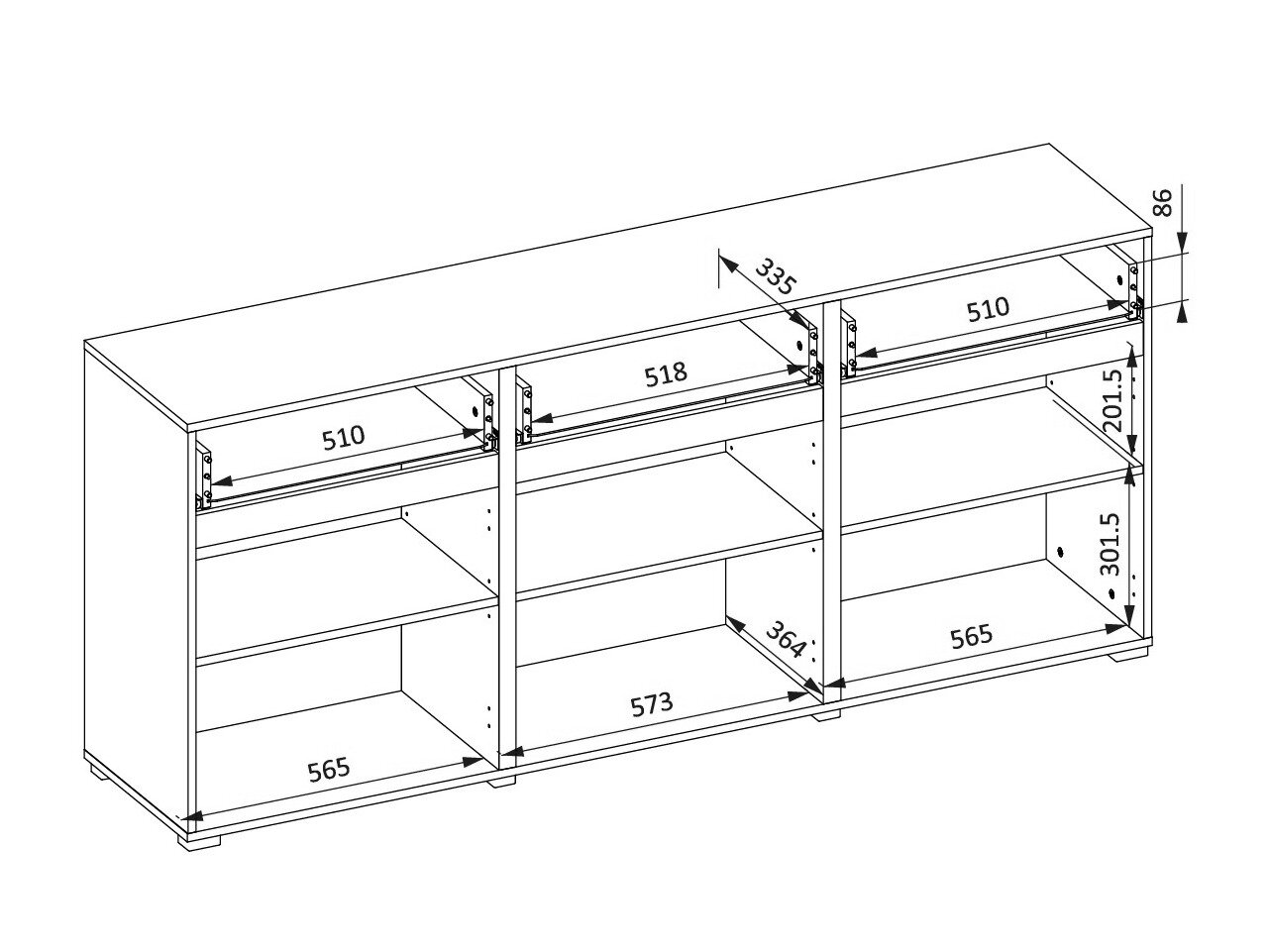 Kommode Alfere 103 (Hvid)