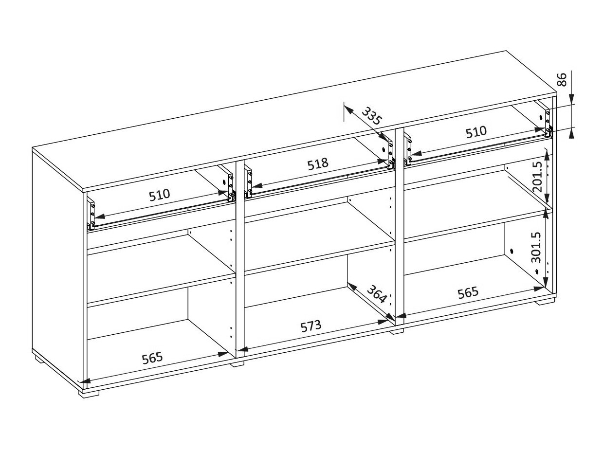 Kommode Alfere 103 (Sort)