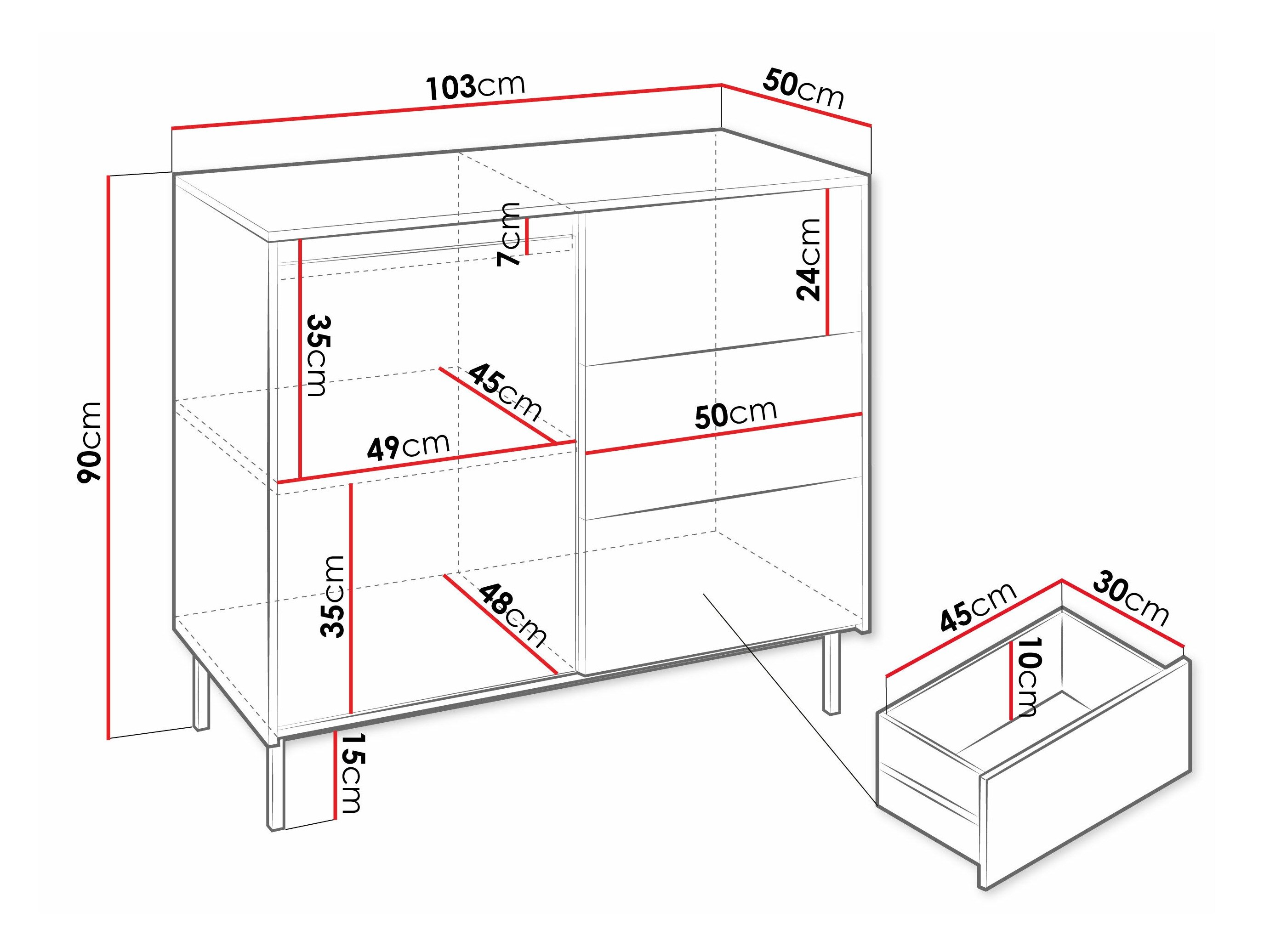 Kommode Comfivo Delruva (Hvid)