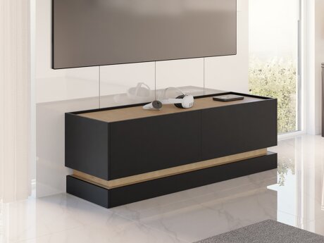 Meuble TV Comfivo Tilia I (Noir + Chêne)