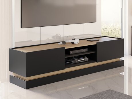 Meuble TV Comfivo Tilia (Noir + Chêne)