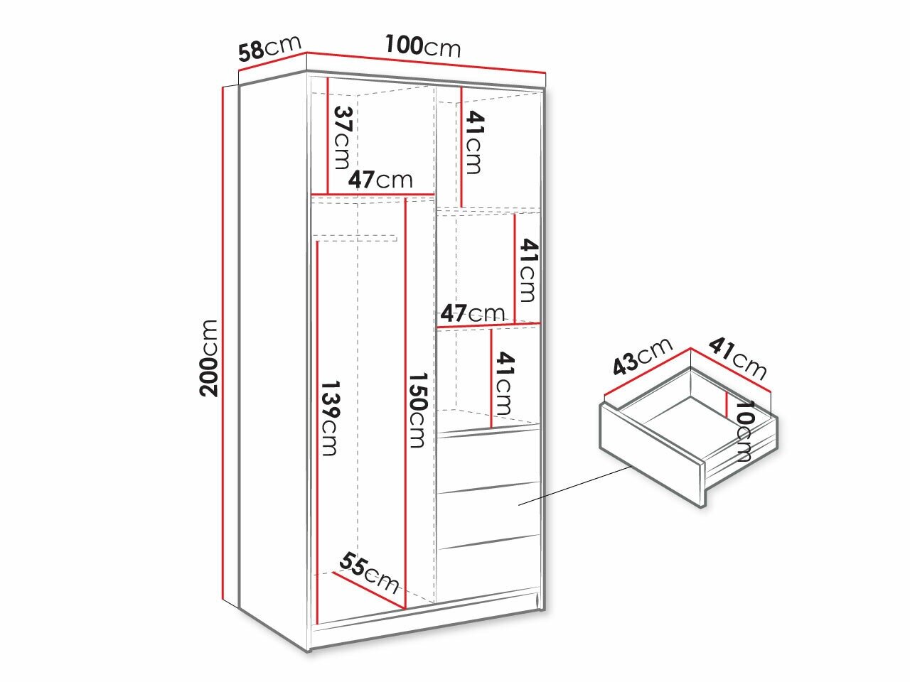 Garderobeskab Lombala 102