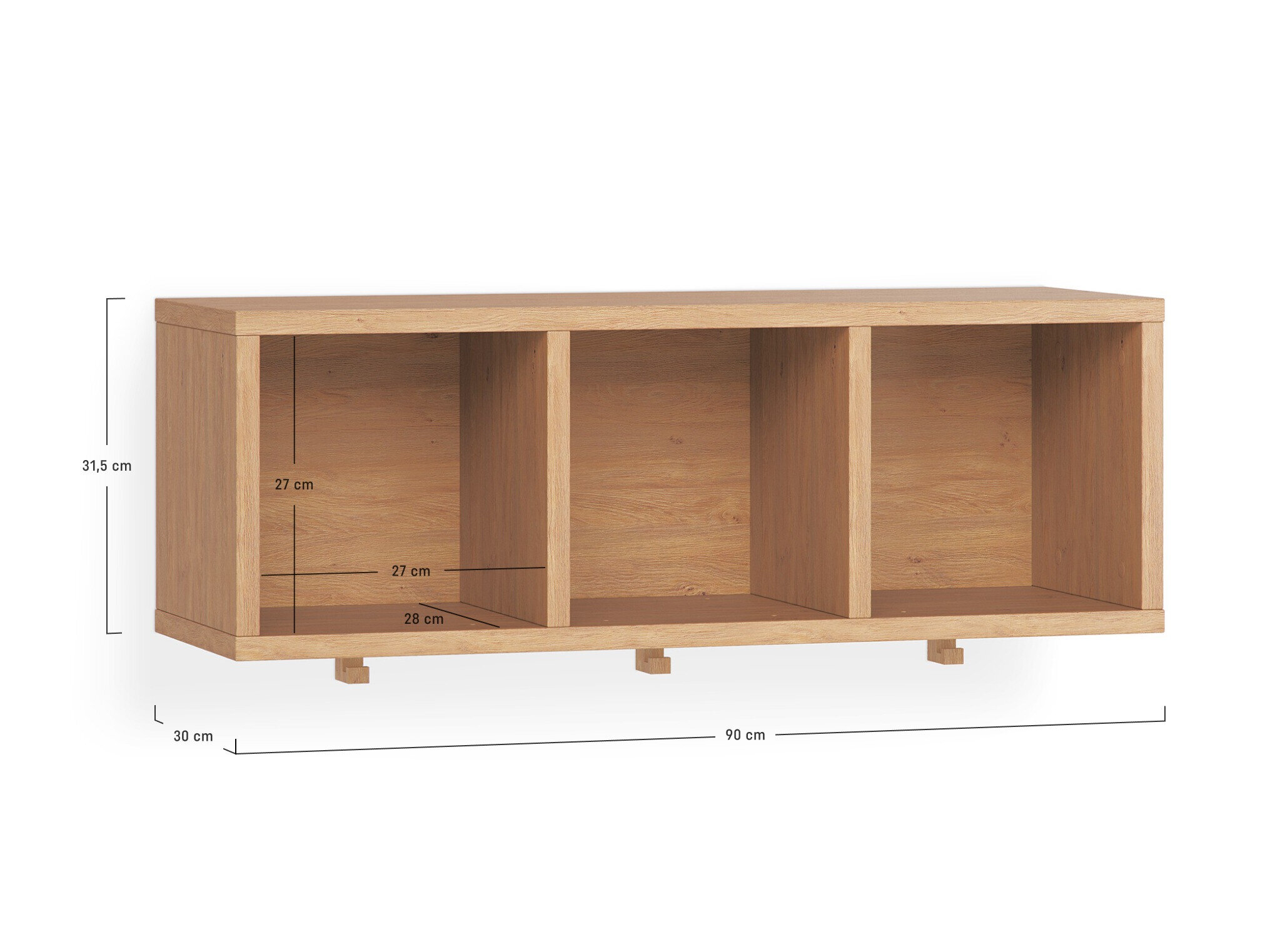 Wandregal Sosero 111 (Eichenholzoptik)