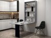 Inklapbare tafel Pinis III (Zwart + Beton)