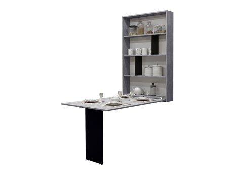 Inklapbare tafel Pinis III (Zwart + Beton)