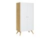 Kleiderschrank Ruvruvi 101 (Weiss + Eichenholzoptik)