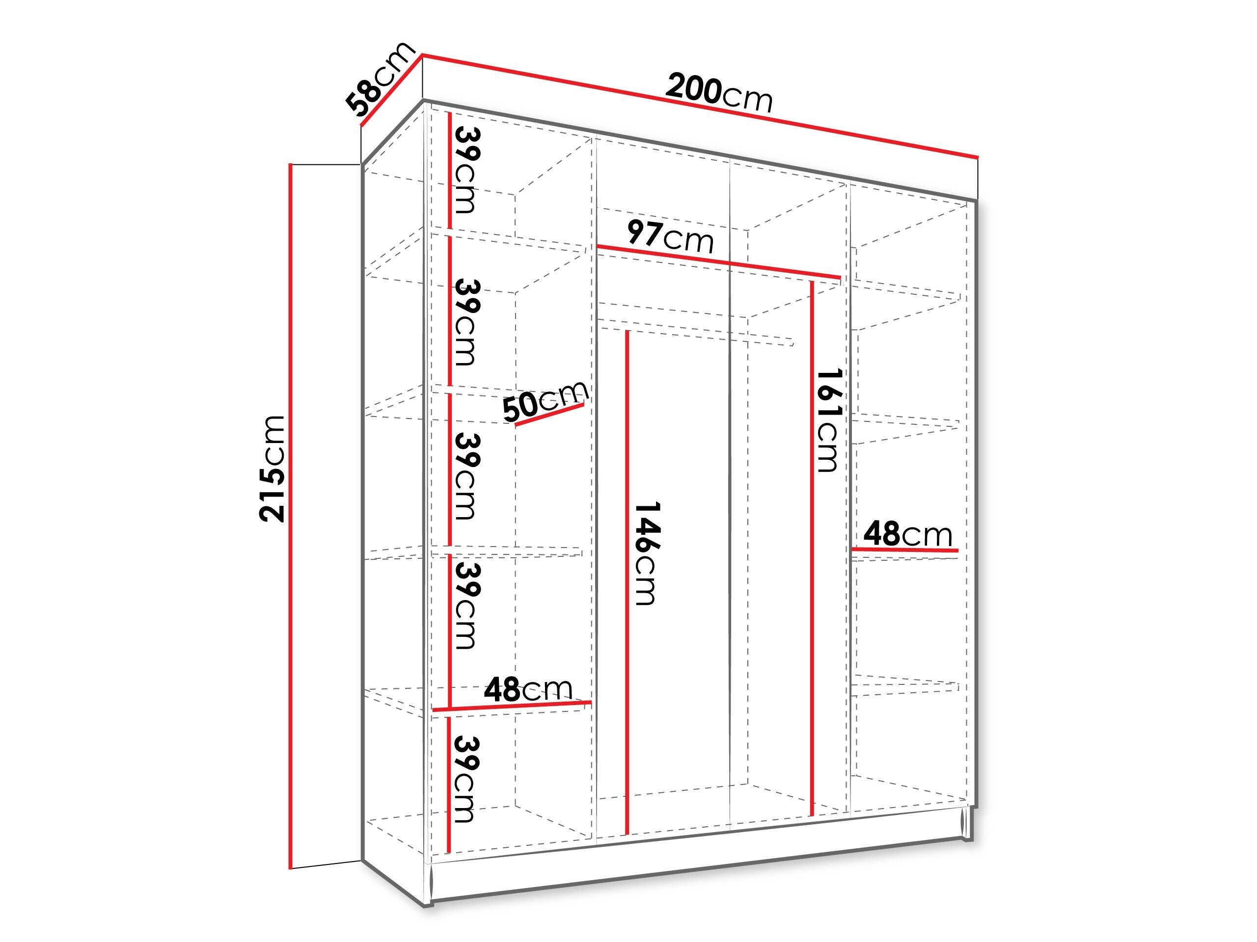 Garderobeskab Closico 192 (Valnød + Gylden)