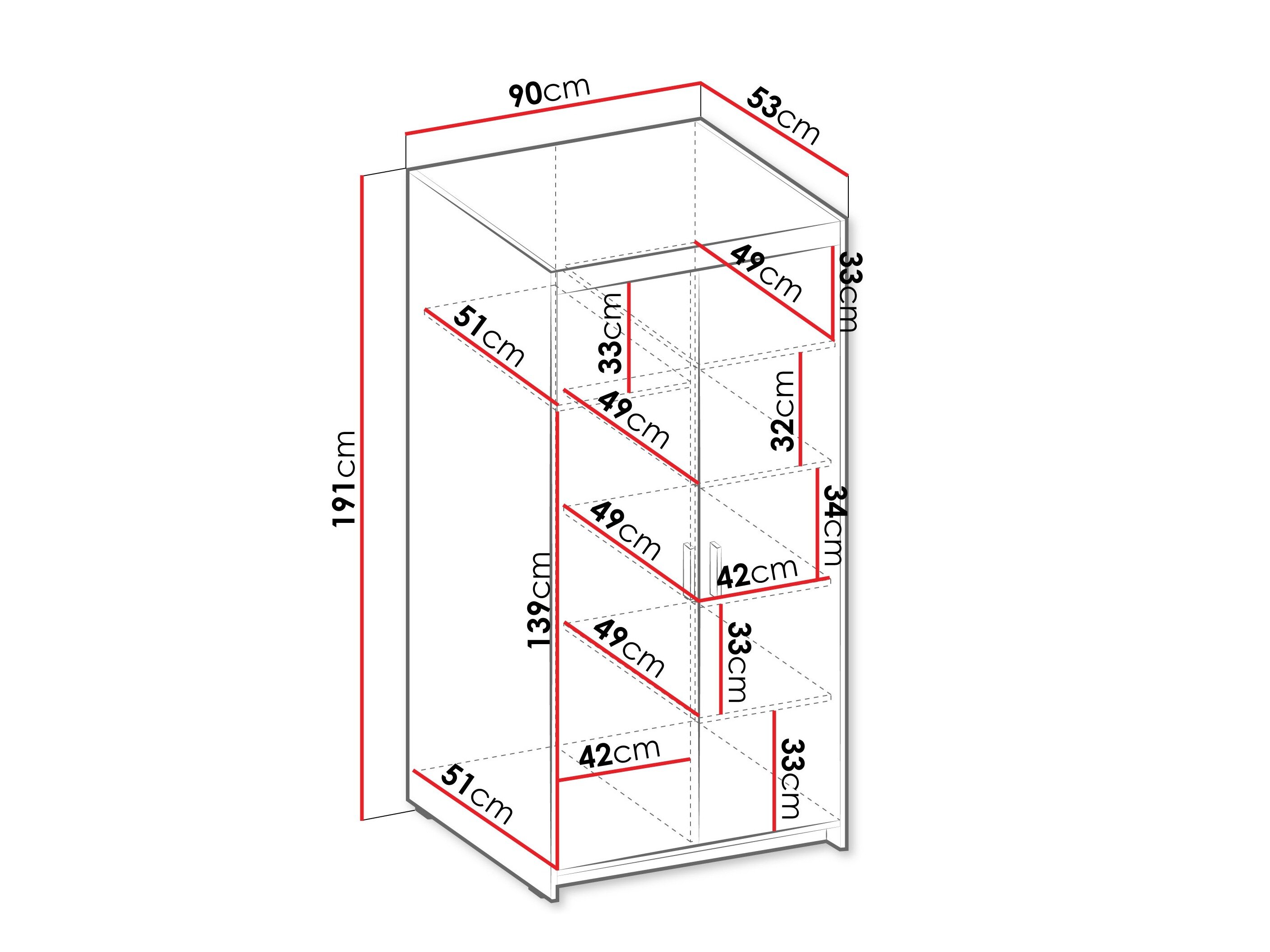 Garderobeskab Novduni 100 (Beige)