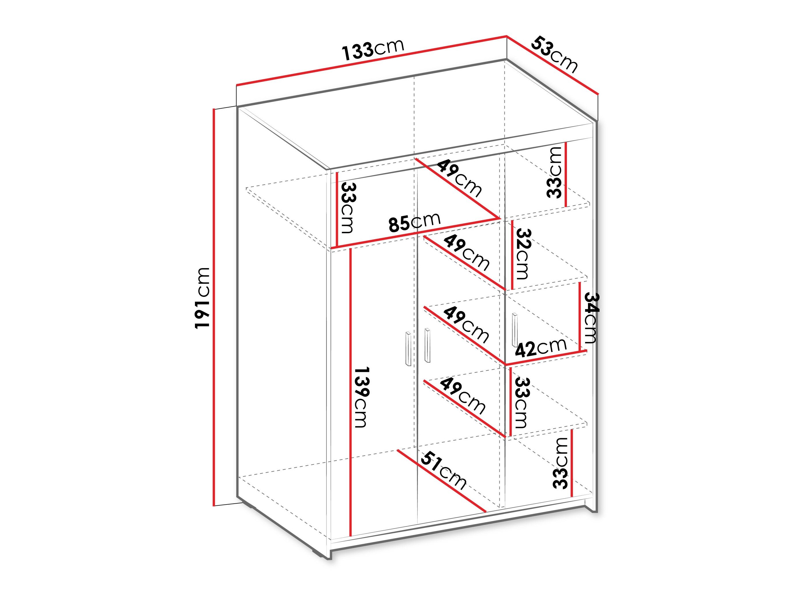Garderobeskab Novduni 101 (Beige)