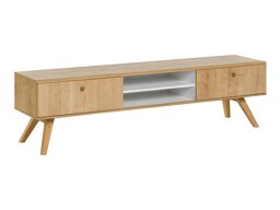TV-Möbel Ruvruvi 112 (Weiss + Eichenholzoptik)