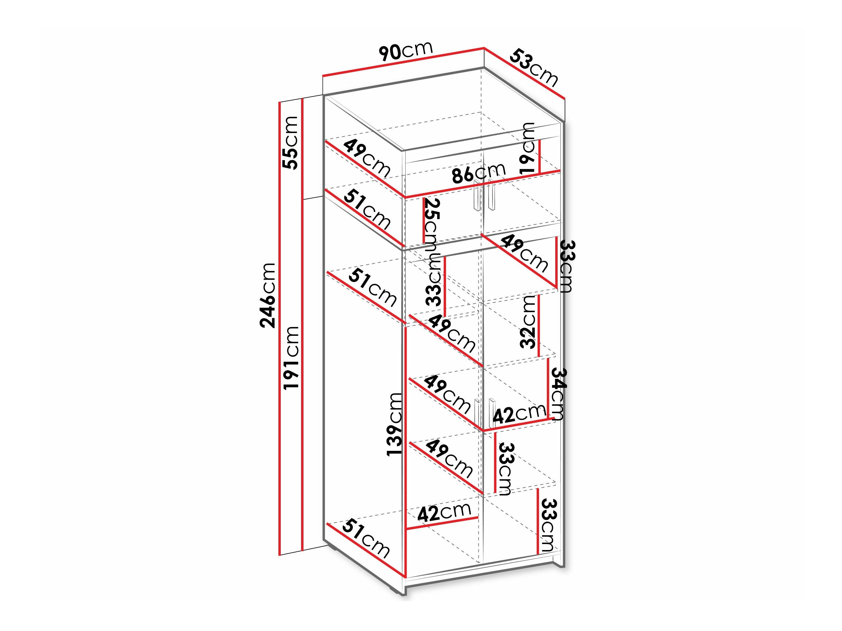 Garderobeskab Novduni 103 (Sonoma eg)