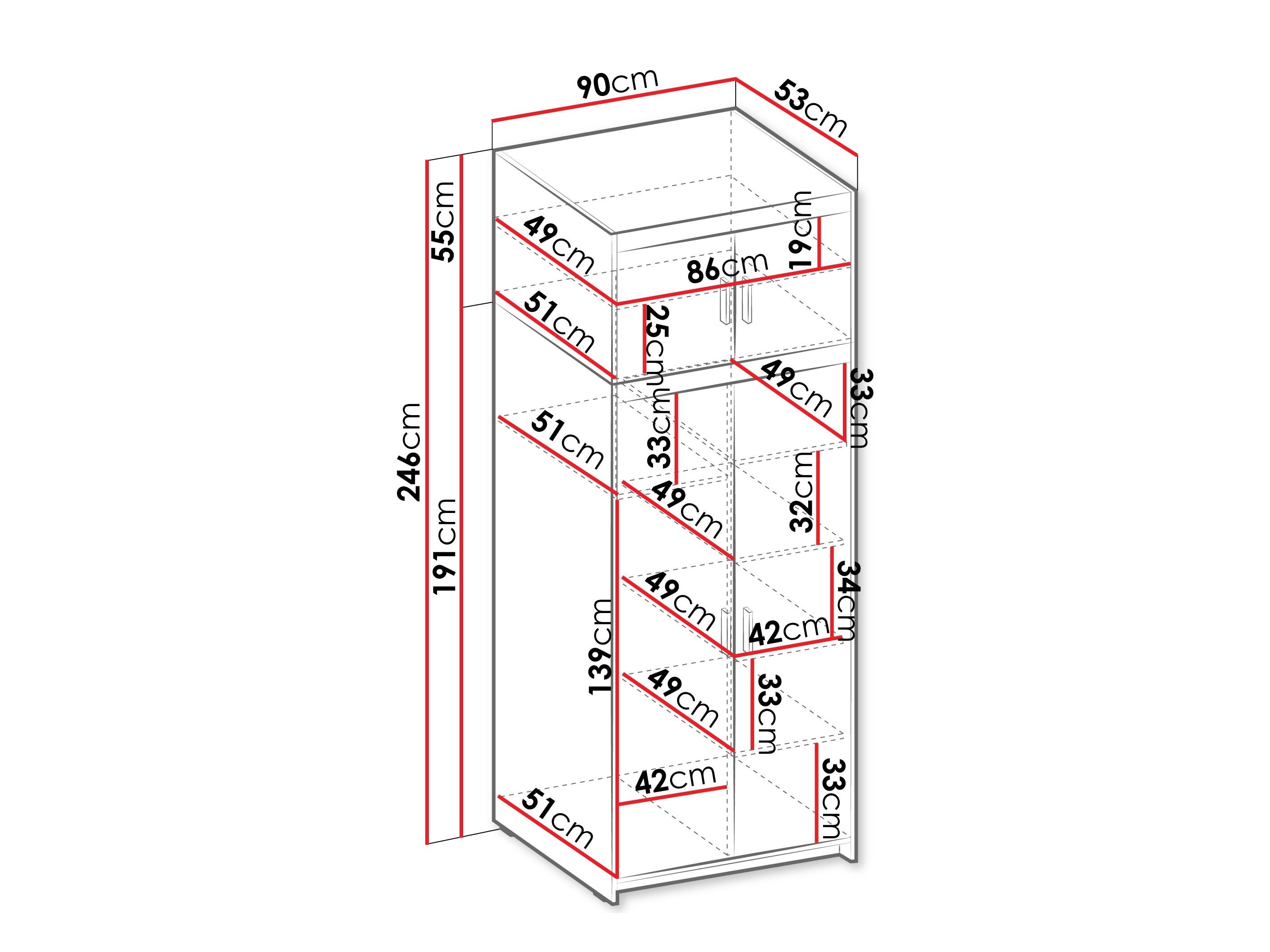 Kledingkast Novduni 103 (Eiken)
