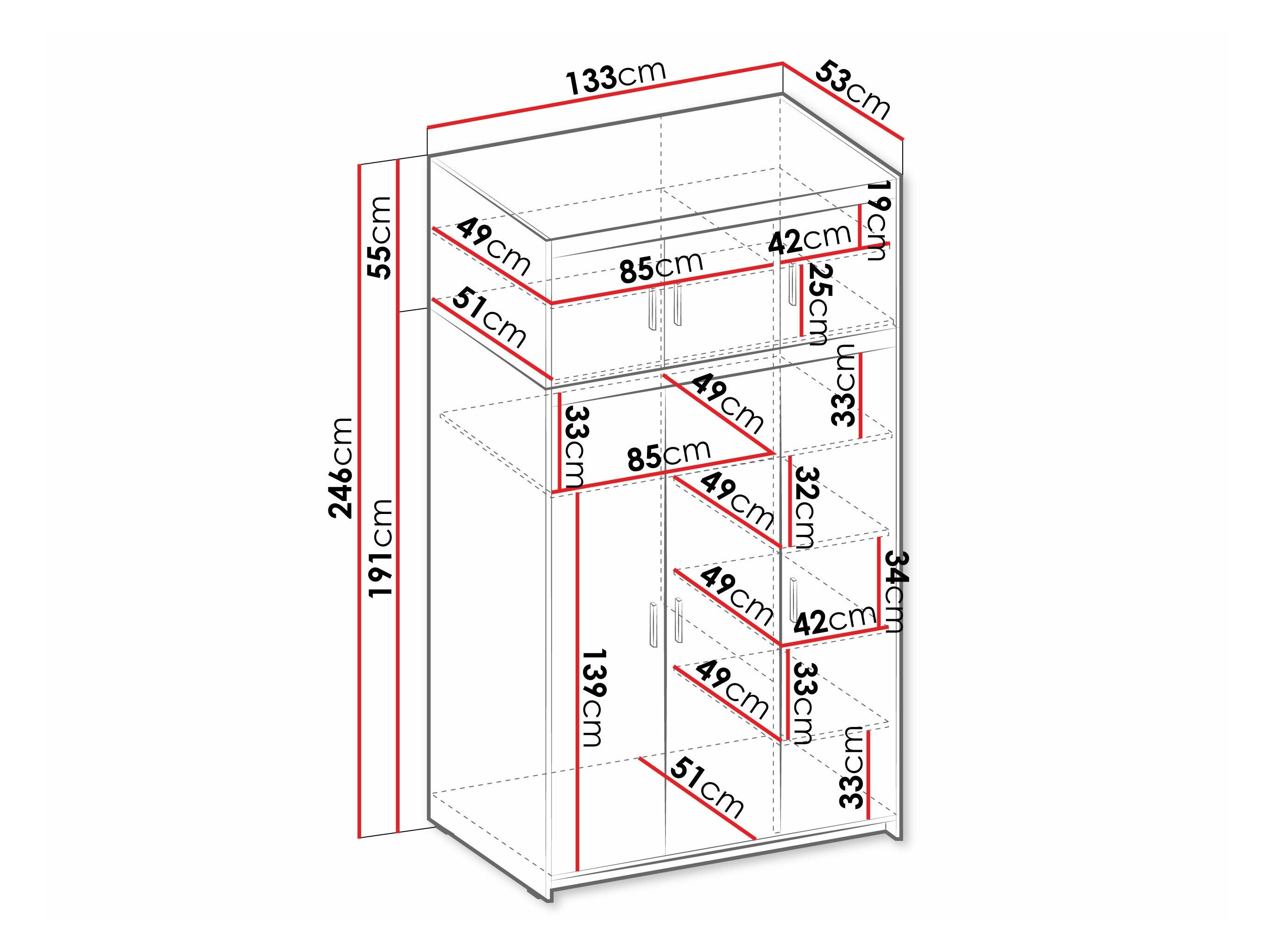 Garderobeskab Novduni 104 (Hvid)