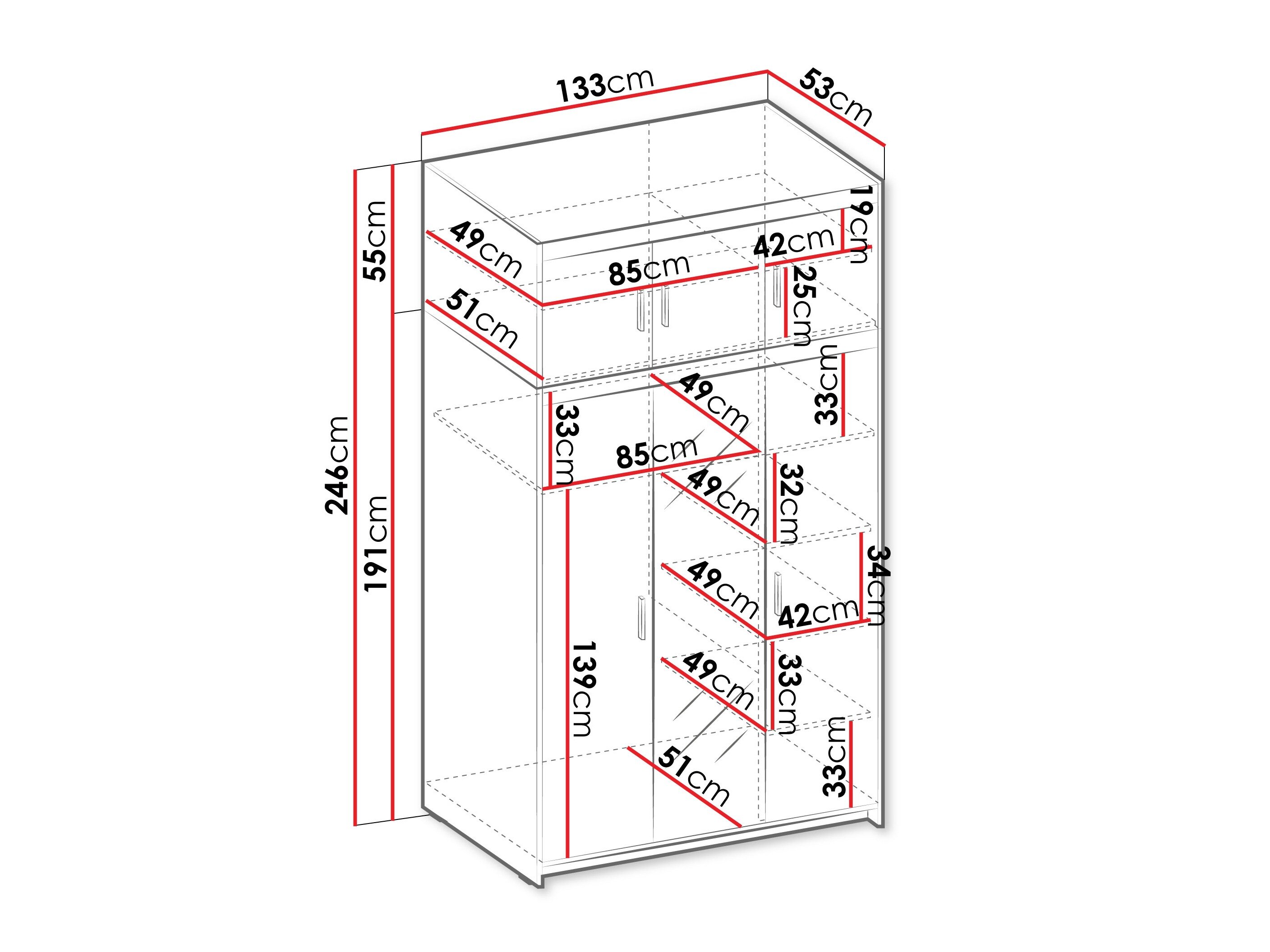 Garderobeskab Novduni 105 (Beige)