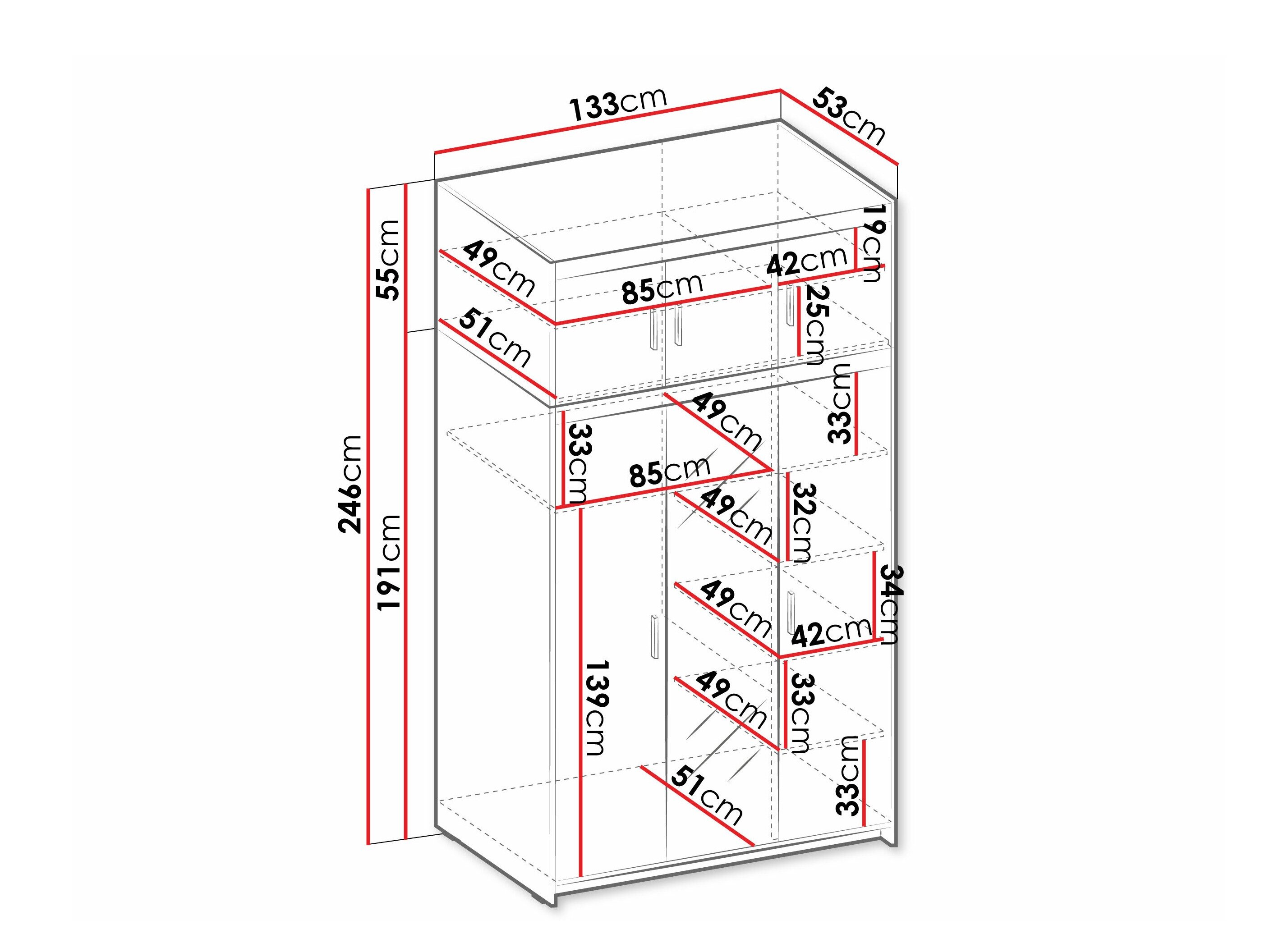 Garderobeskab Novduni 105 (Sonoma eg)