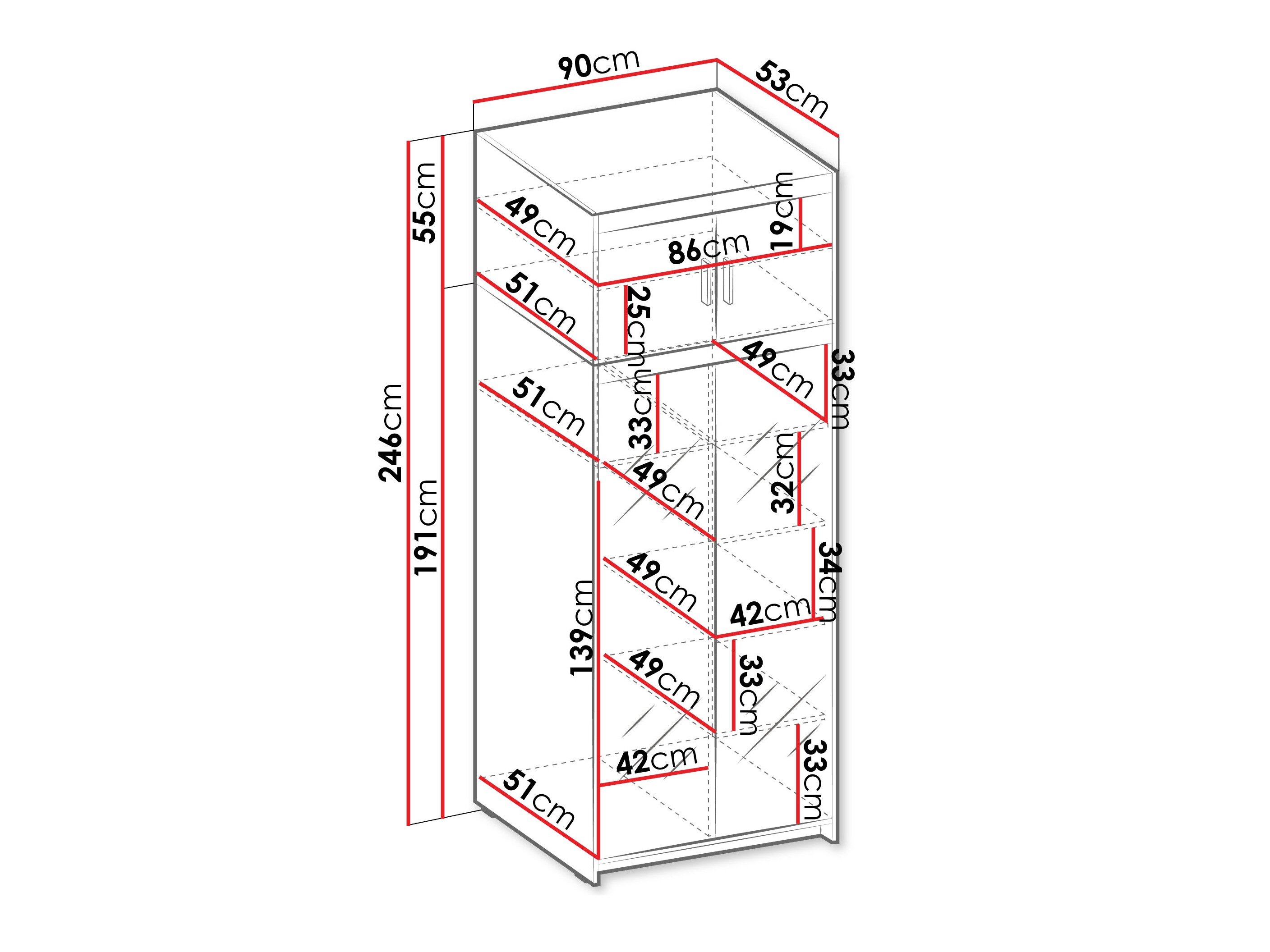 Garderobeskab Novduni 119 (Beige)