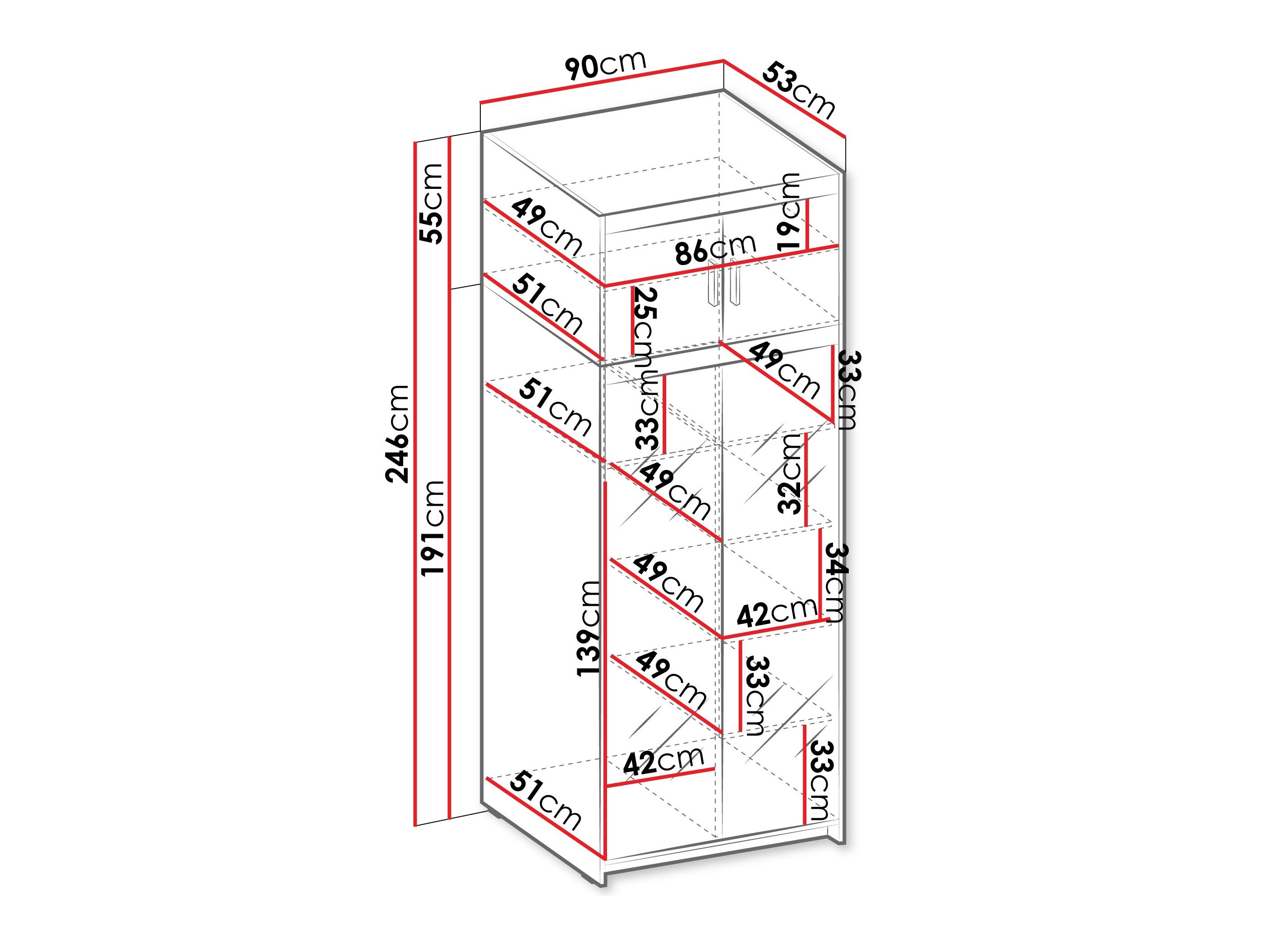 Garderobeskab Novduni 119 (Egetræ)