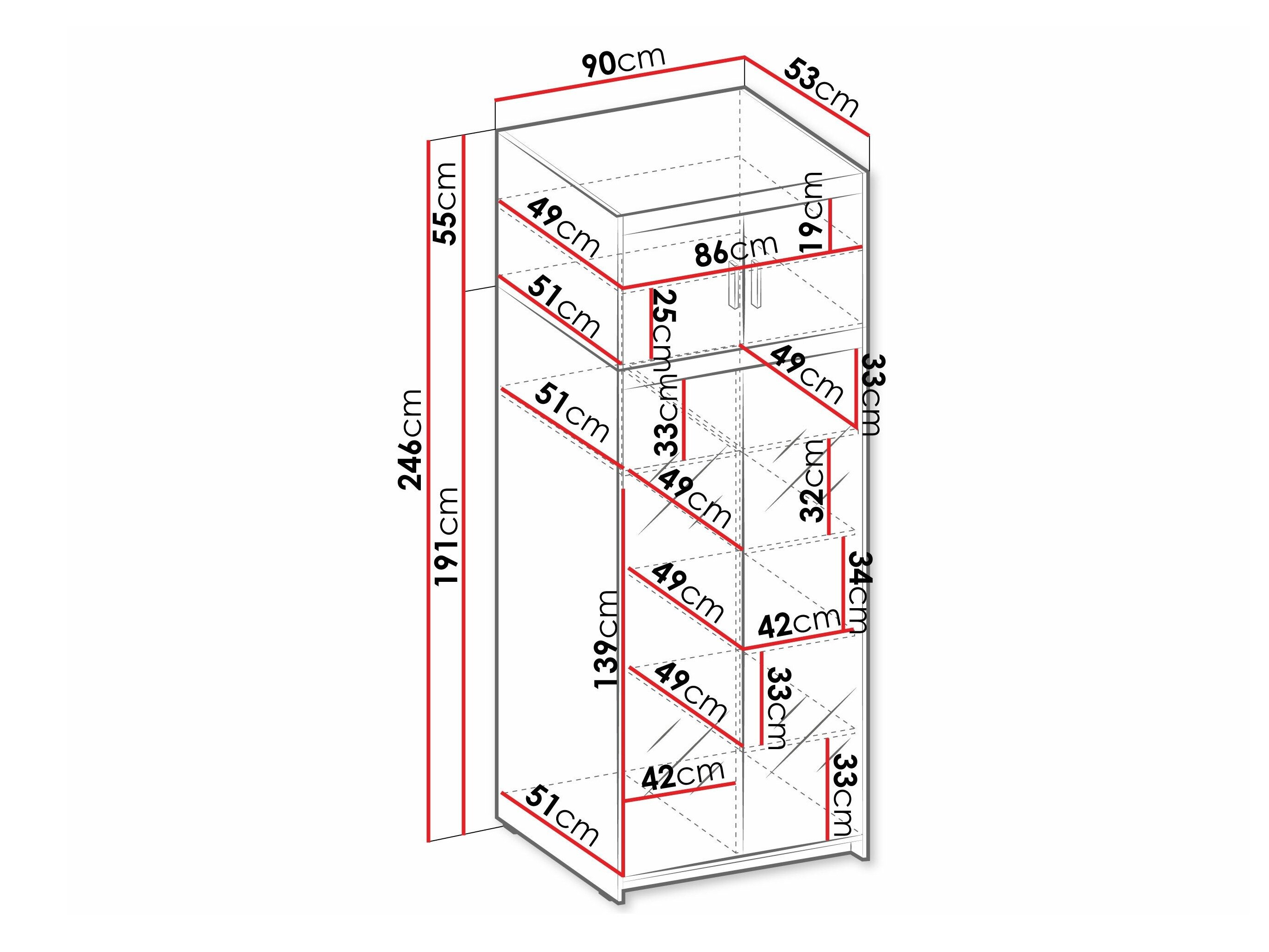 Kledingkast Novduni 119 (Wit)