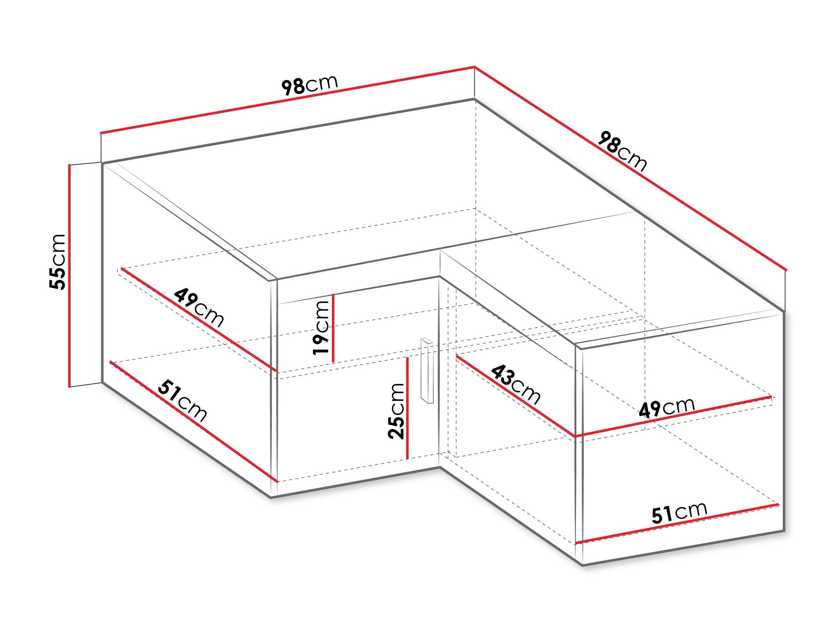 Hjørneskab Novduni 118 (Beige)