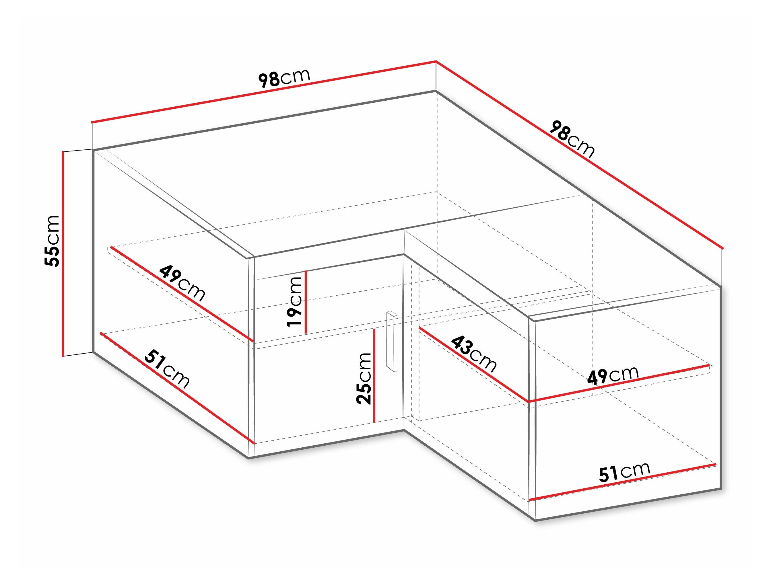 Hjørneskab Novduni 118 (Hvid)