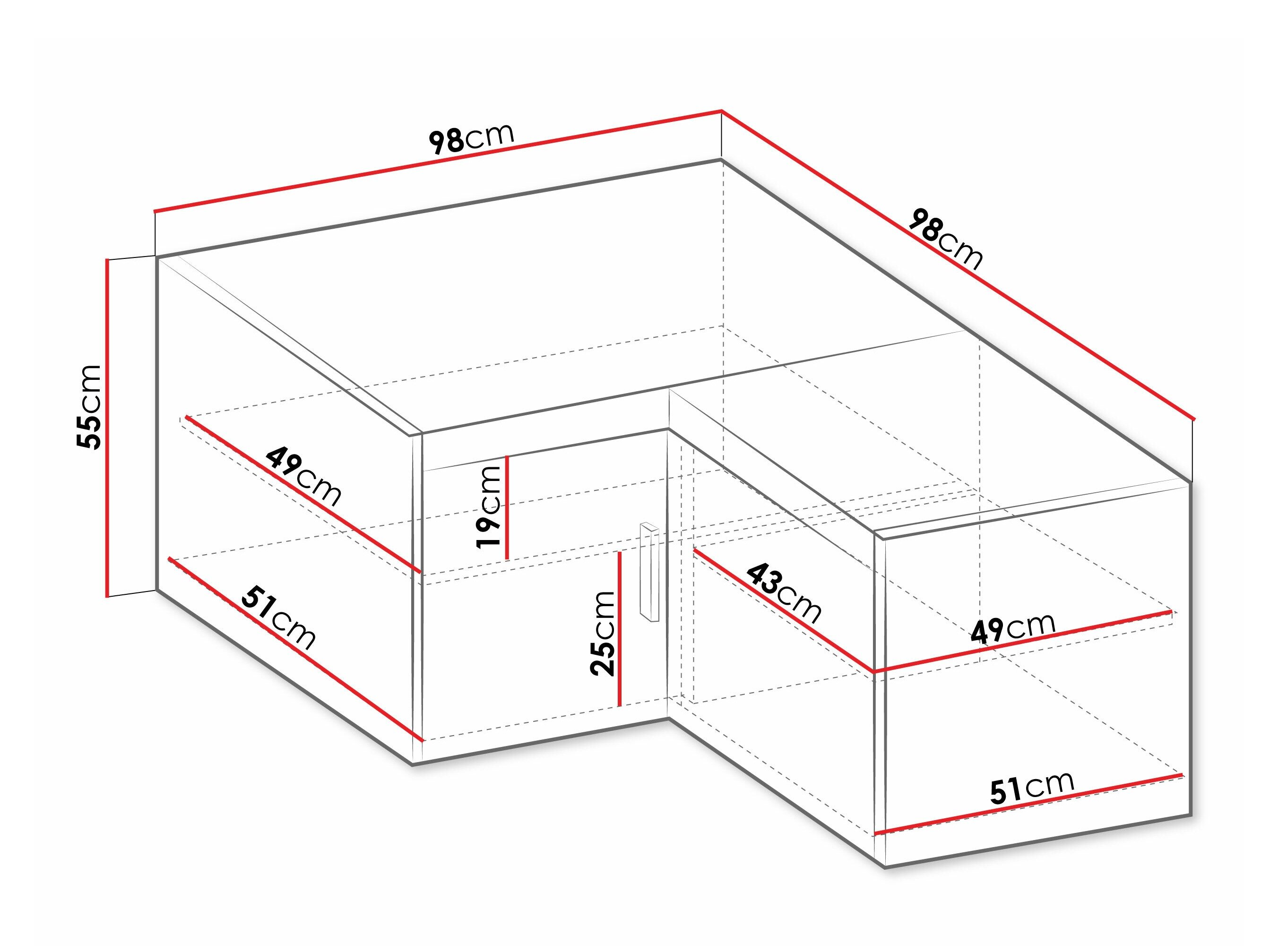 Hjørneskab Novduni 118 (Lefkas eg)