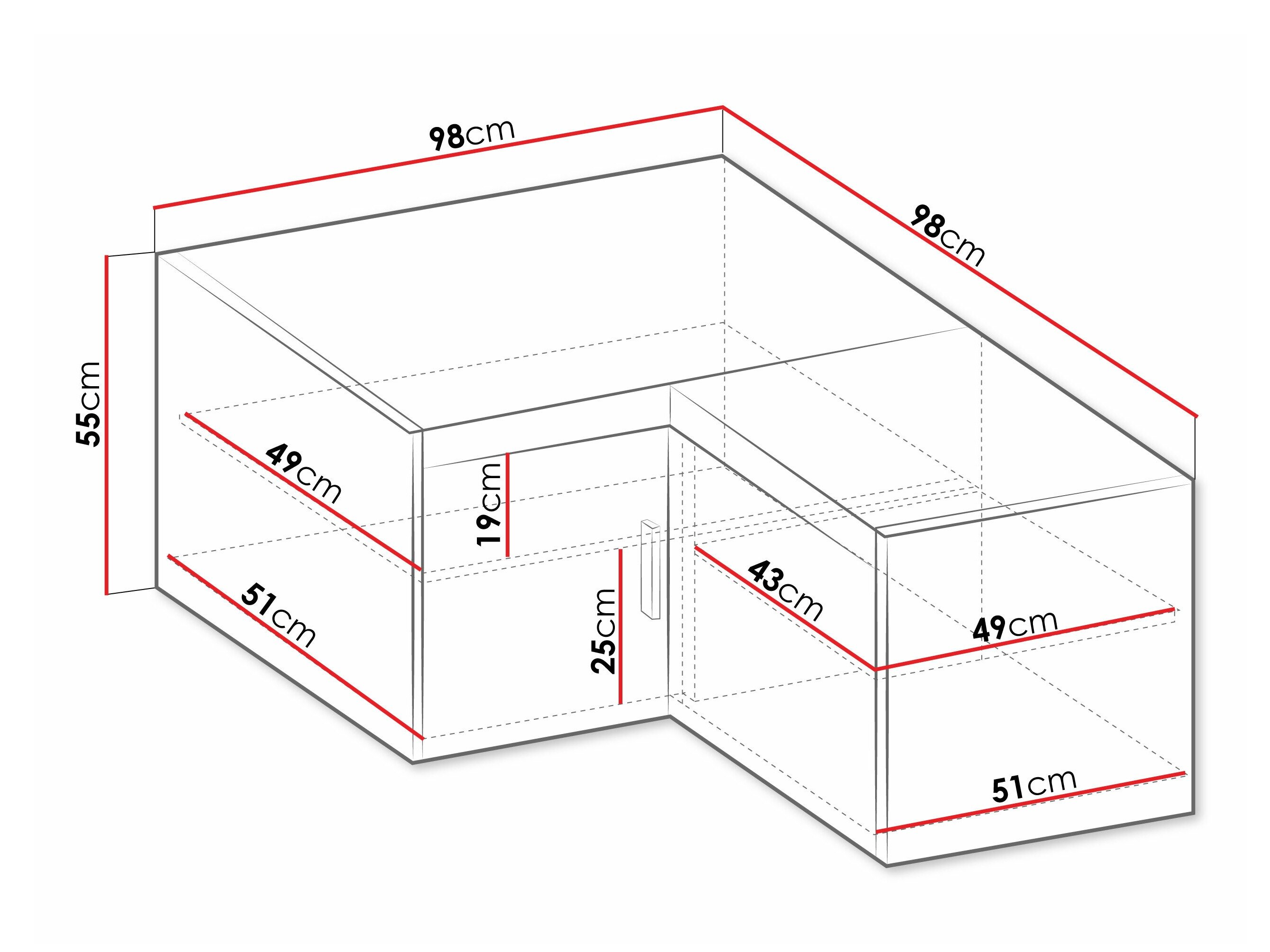 Hjørneskab Novduni 118 (Sonoma eg)