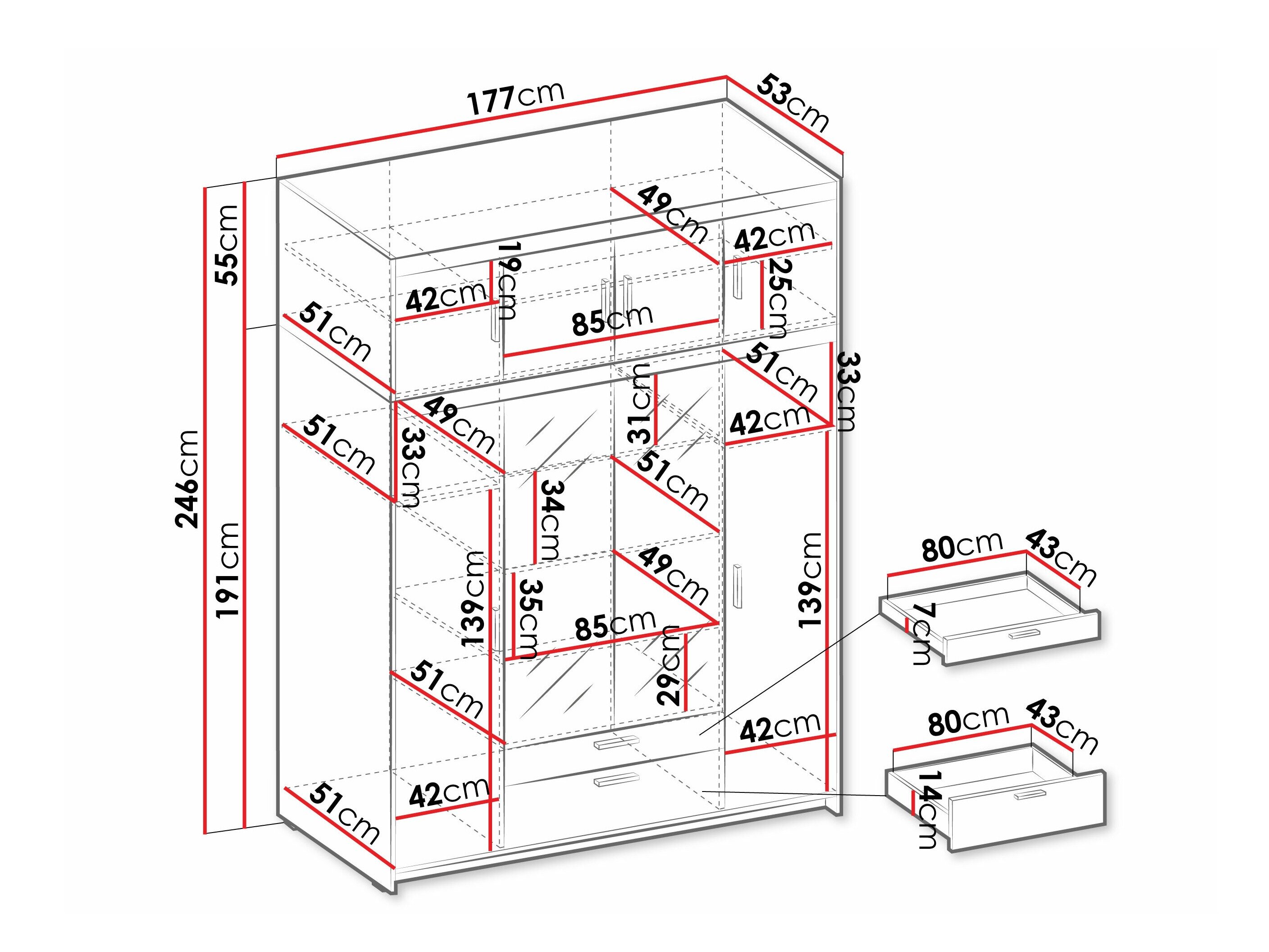 Garderobeskab Novduni 109 (Hvid)