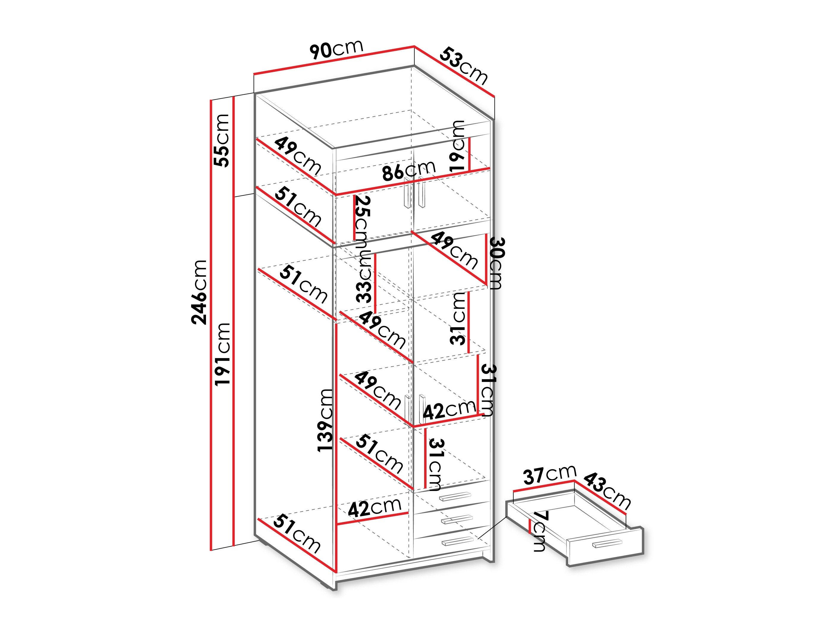 Garderobeskab Novduni 113 (Egetræ)