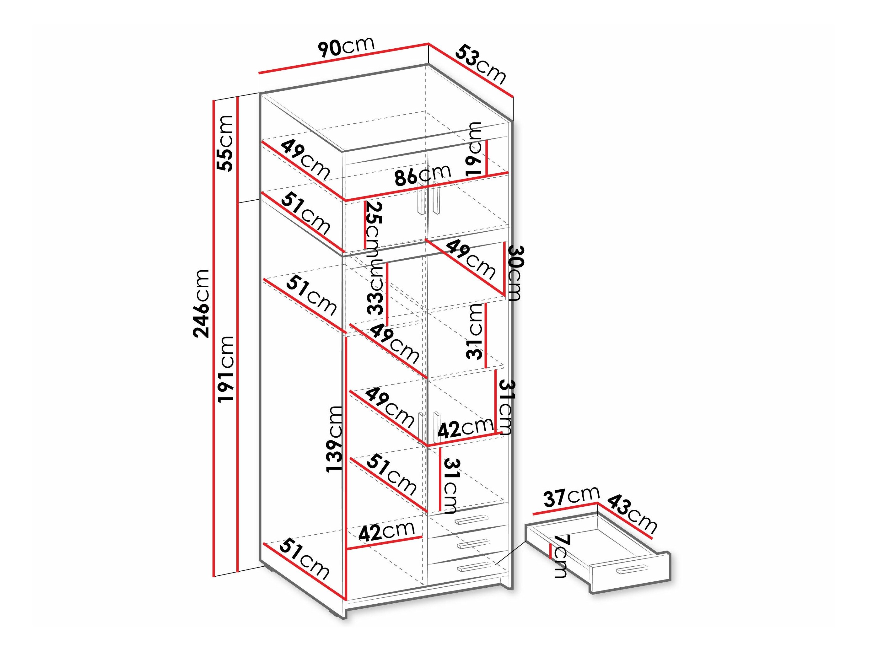 Garderobeskab Novduni 113 (Hvid)