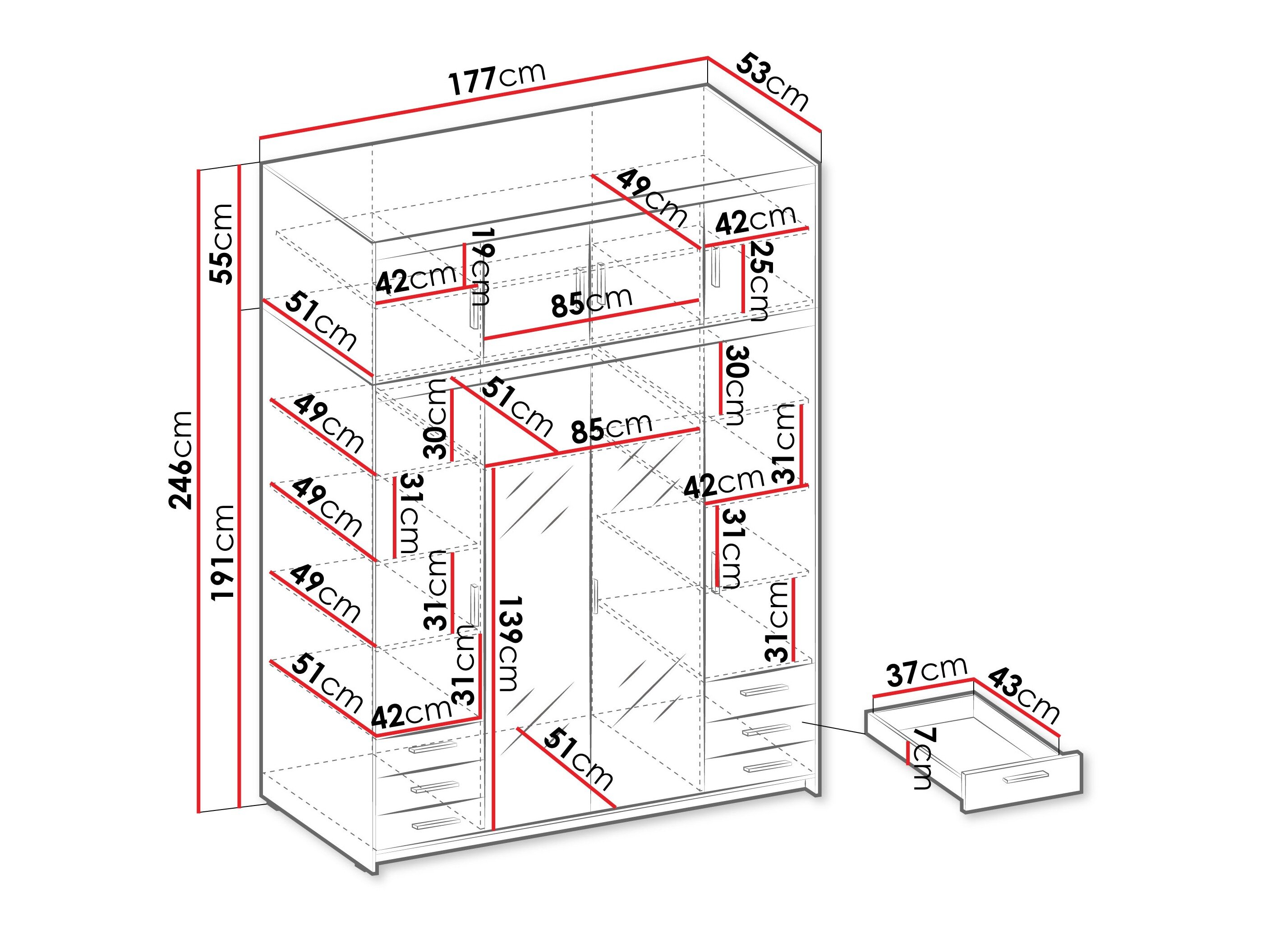 Garderobeskab Novduni 120 (Beige)