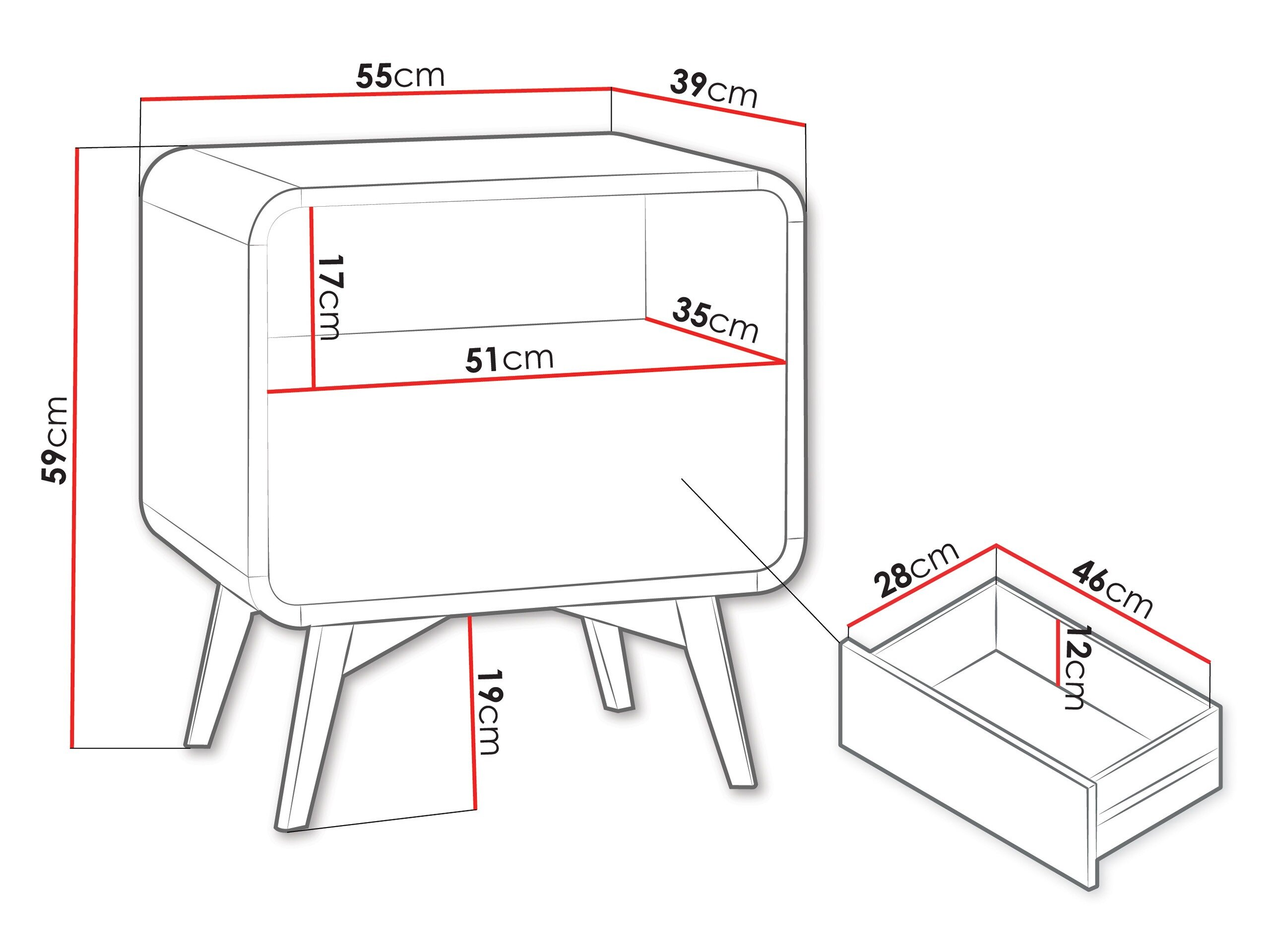 Sengebord Talsalo 106