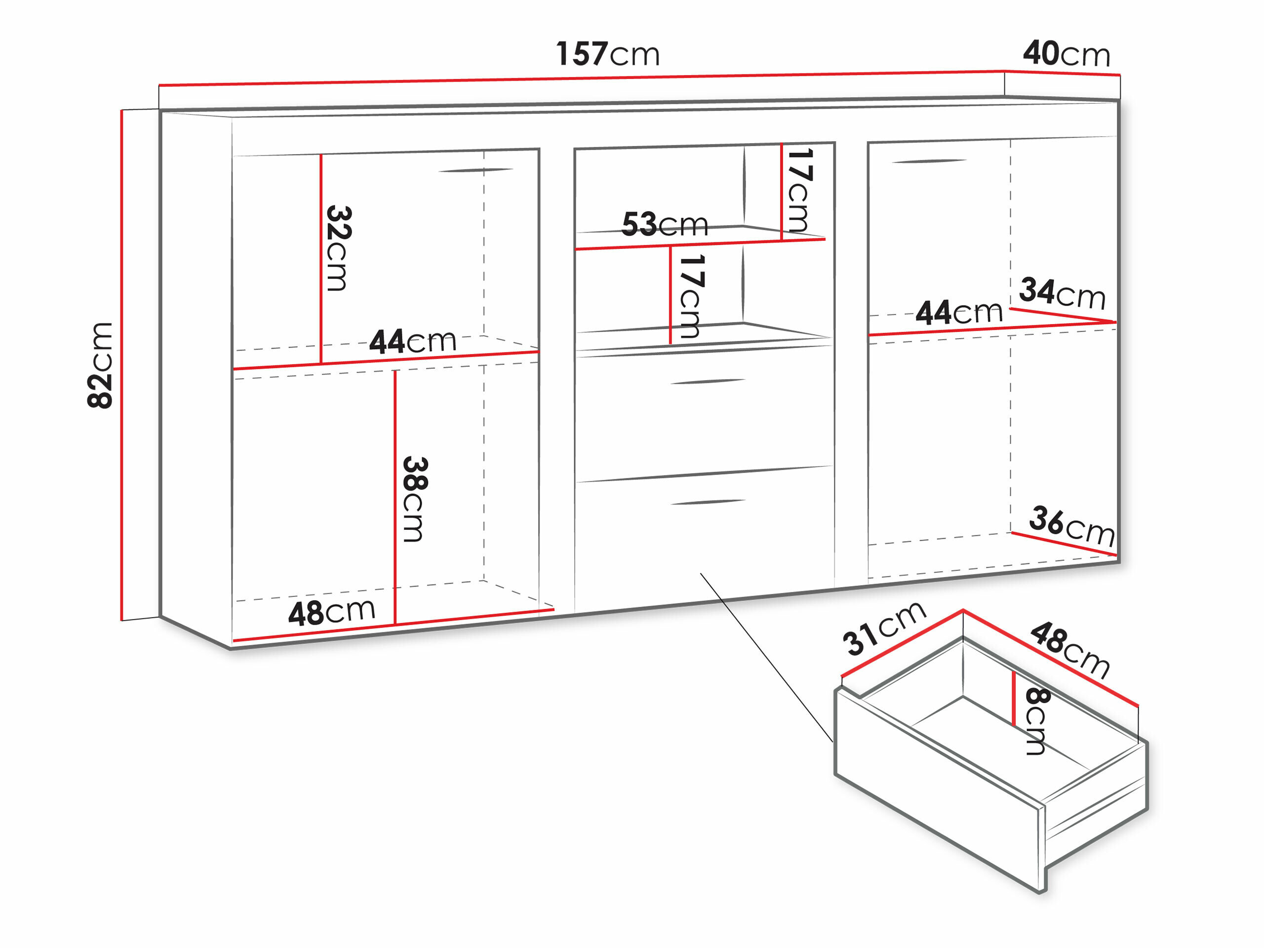 Kommode Tucson 104 (Hvid)