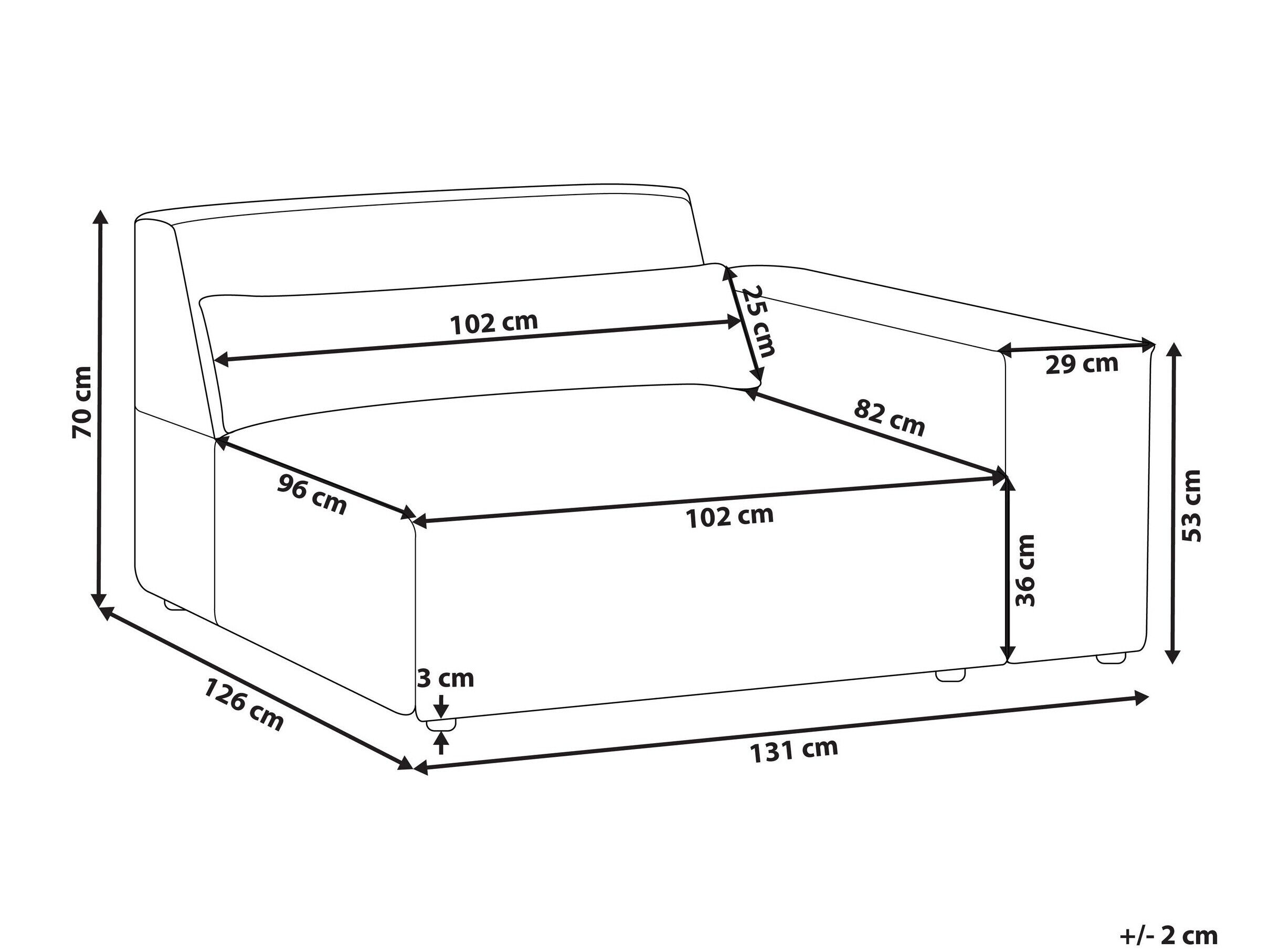 Modulaarne istumisnurk Tivsora 105 (Valge)