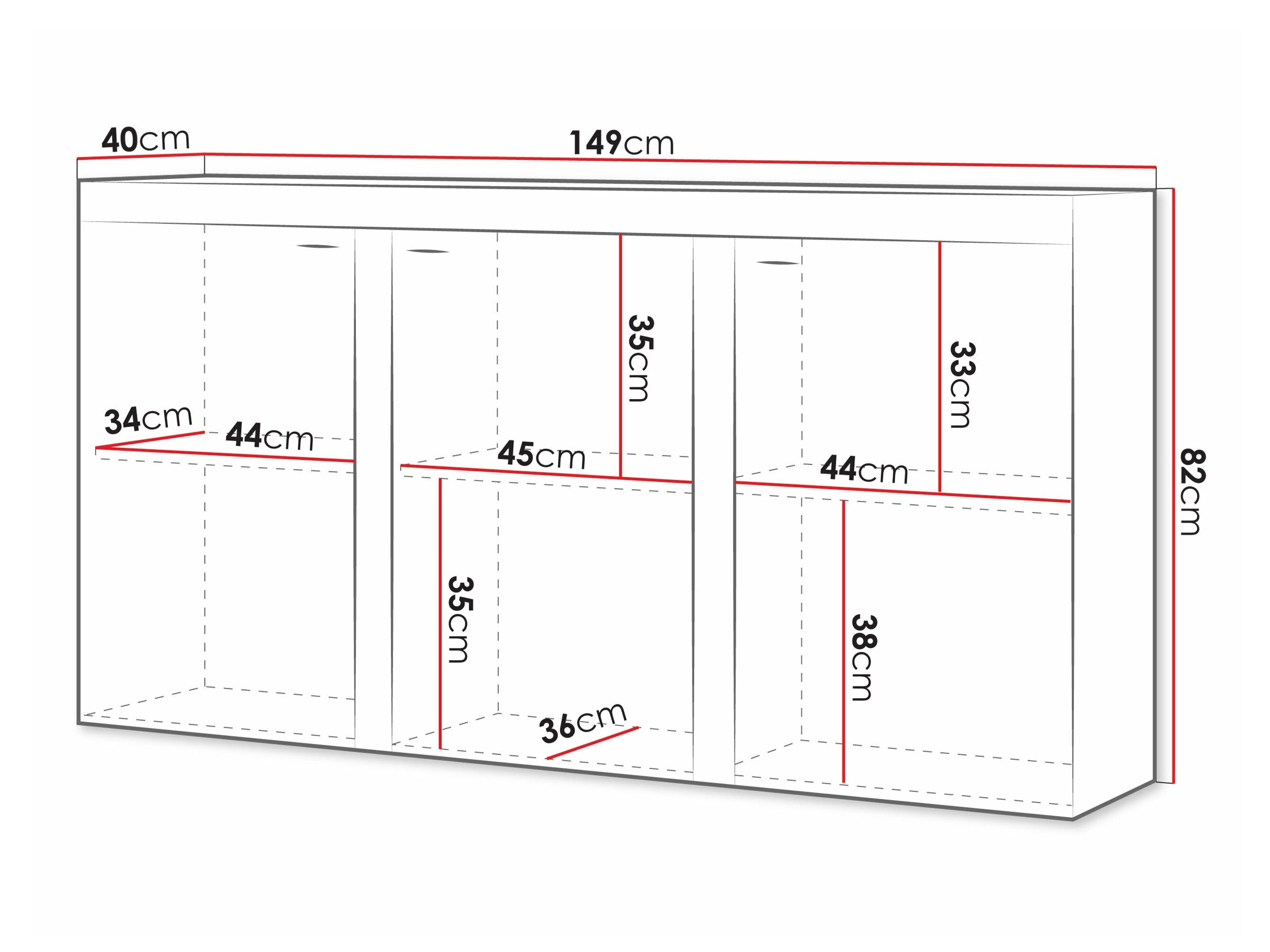 Skænk Tucson 121 (Hvid + Beton)