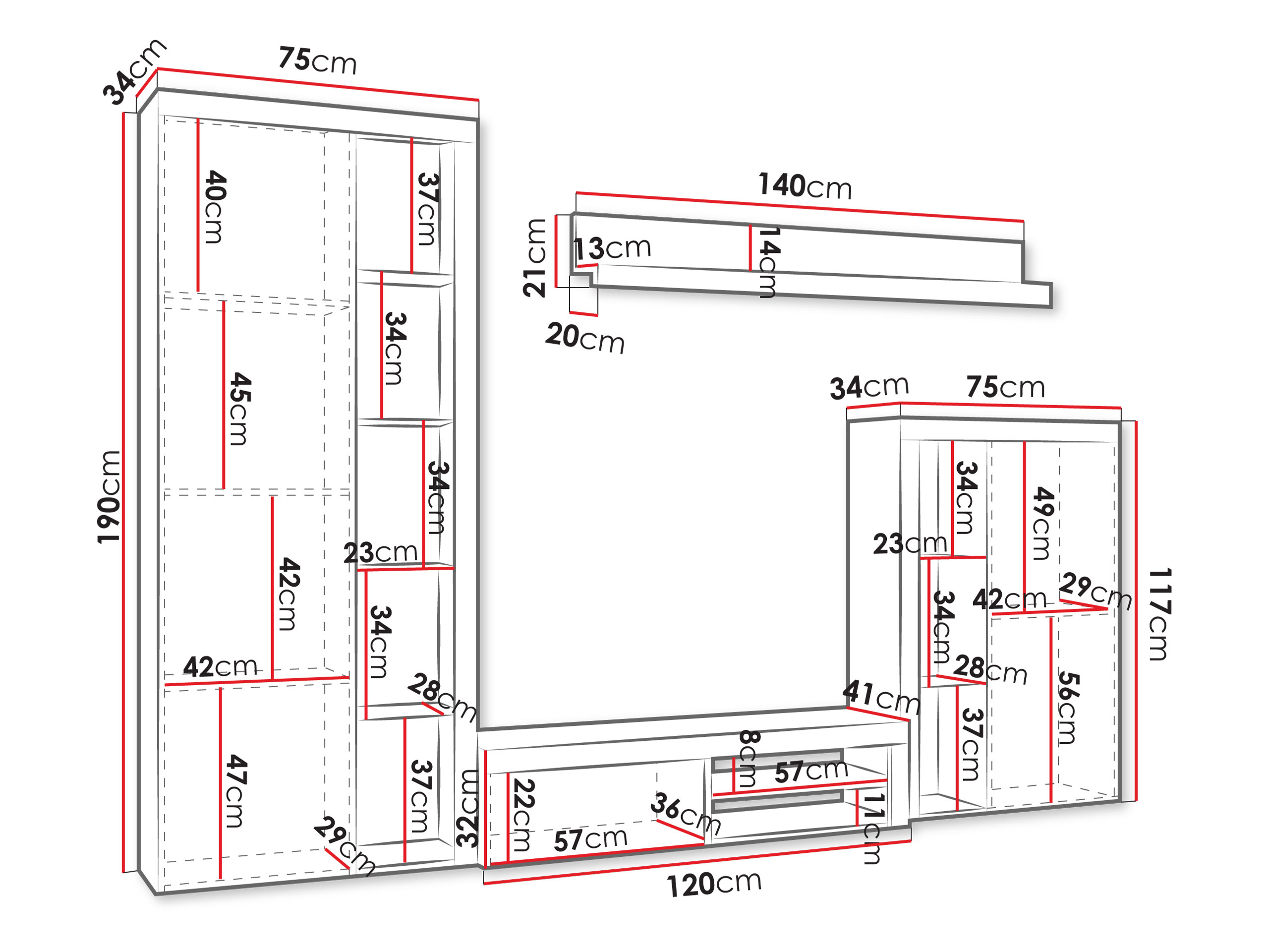 Stuemøbelsæt Tucson 103 (Egetræ)
