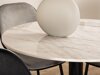 Tafel Dallas 175 (Wit marmer + Zwart)