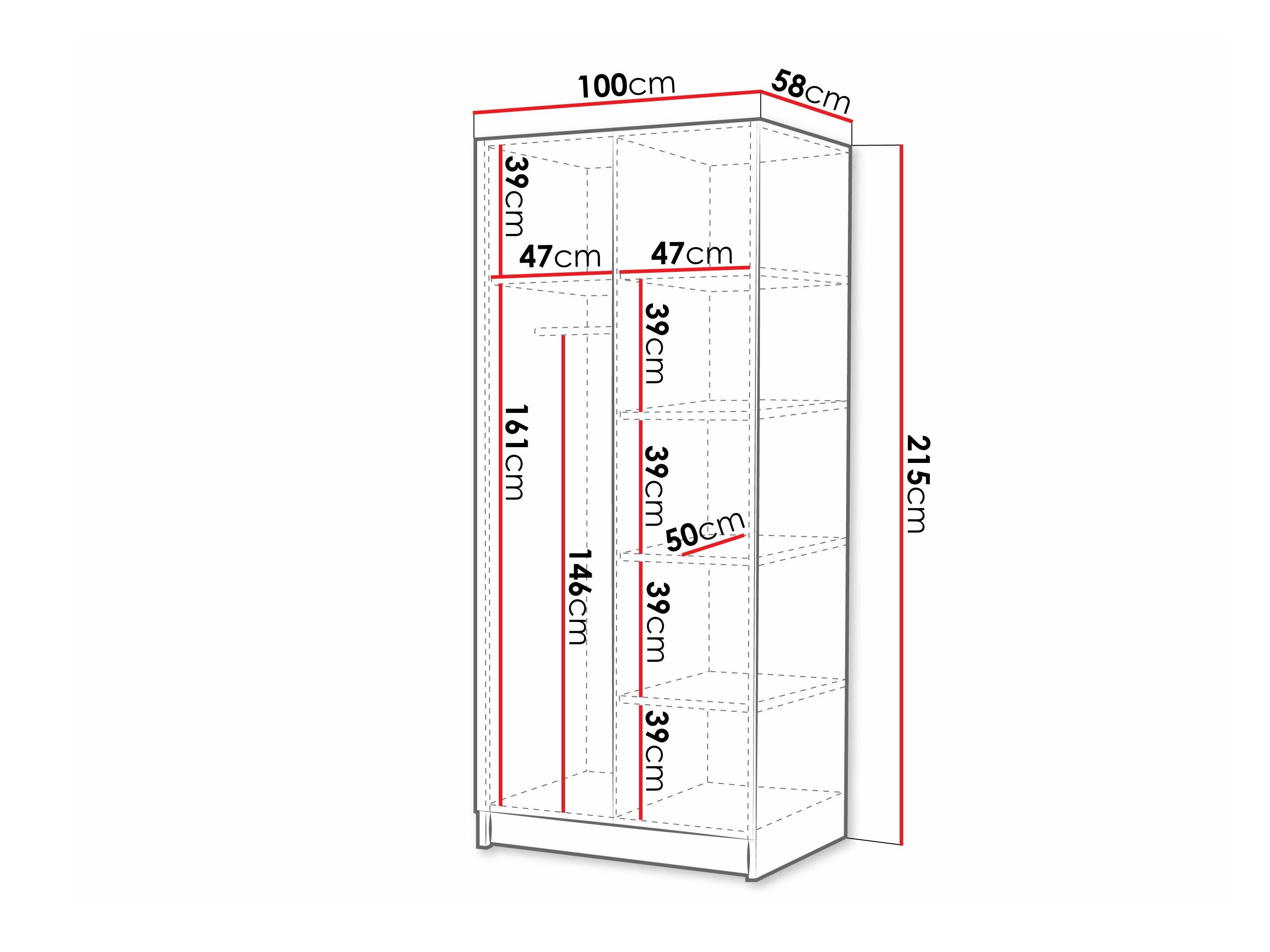 Garderobeskab Closico 194 (Sort + Gylden)